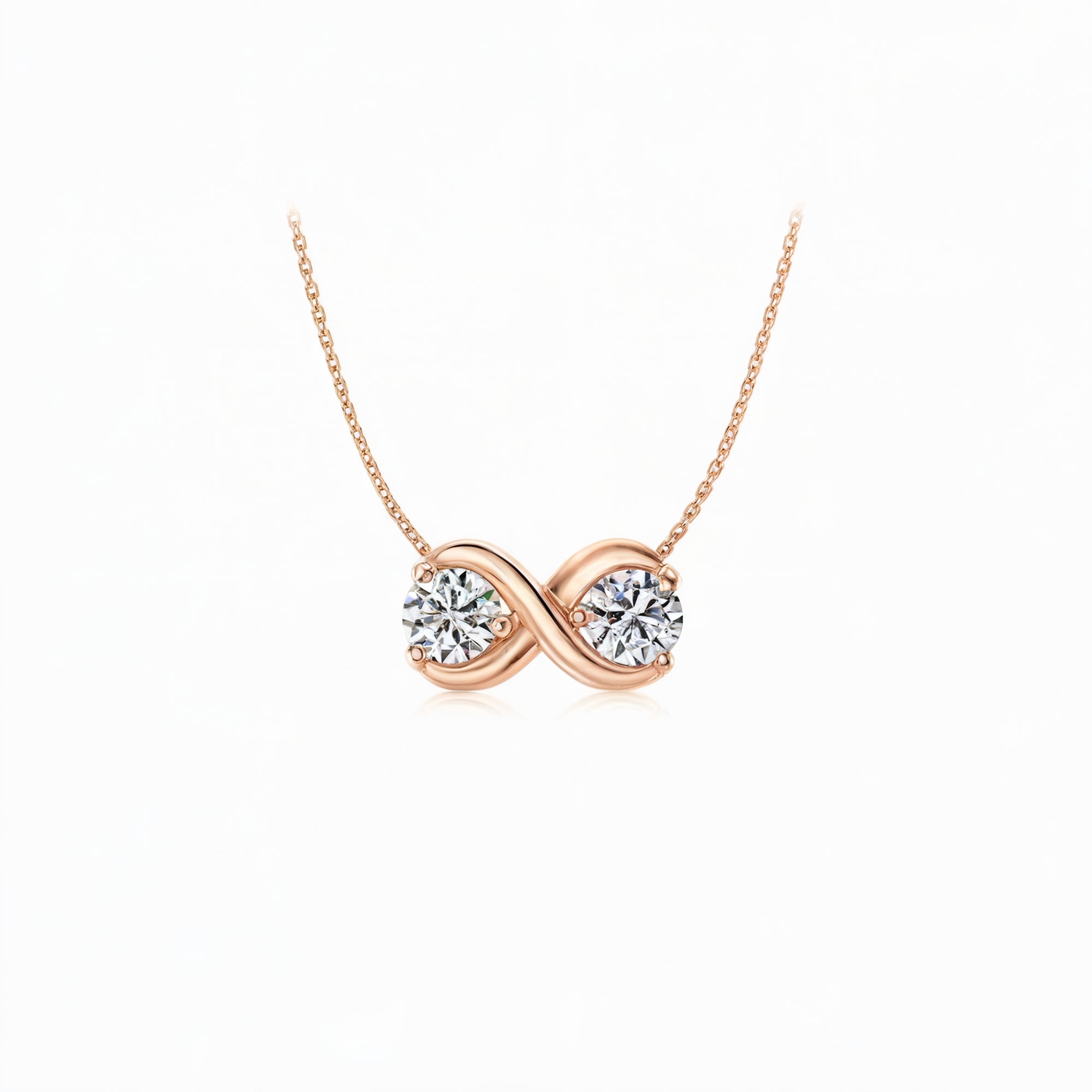 Collar infinito con doble diamante