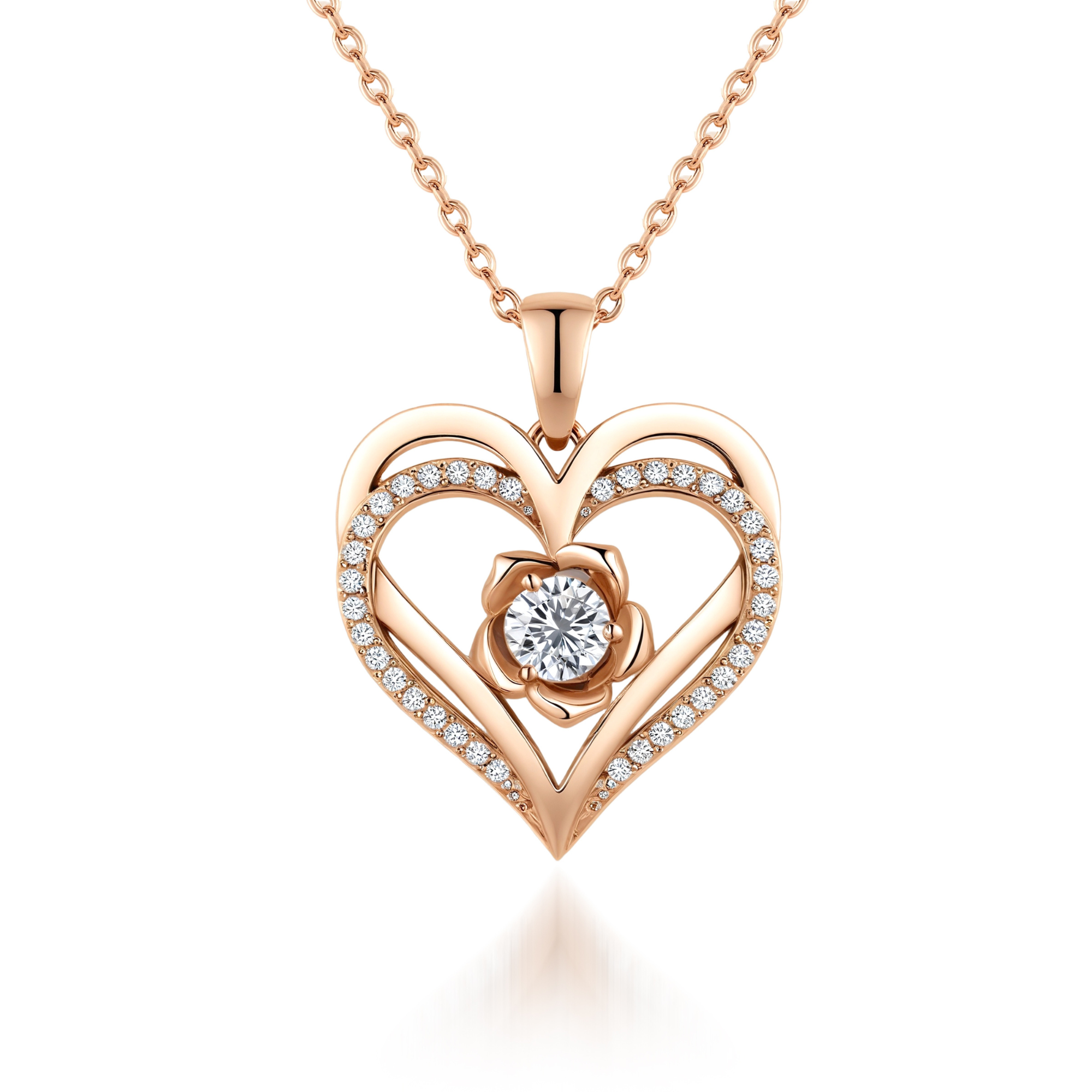 Love Double Heart Birthstone Necklace