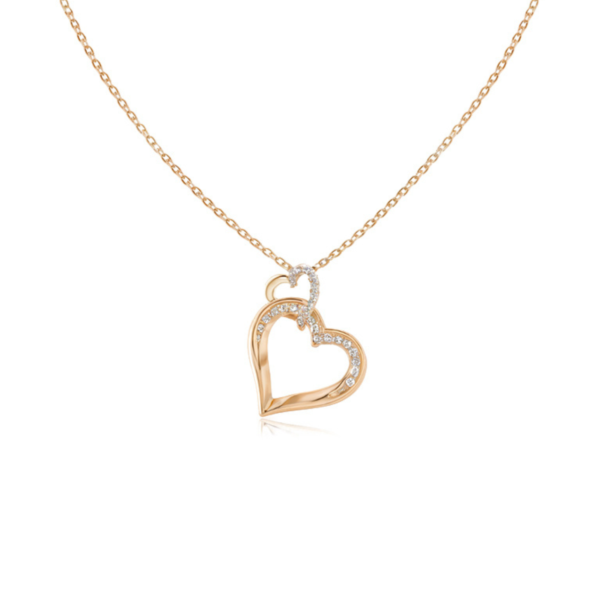 Interlinked Diamond Heart Necklace