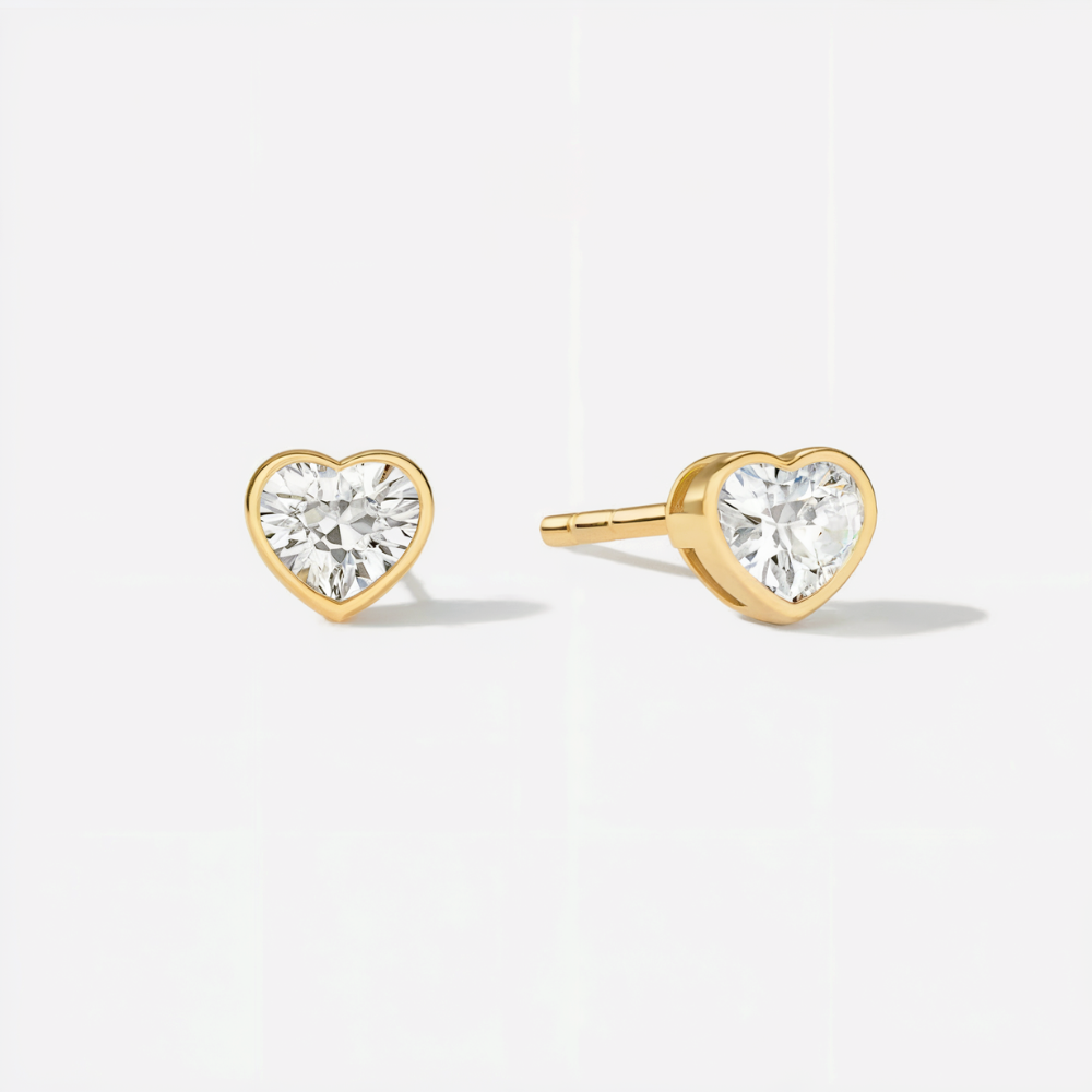 Heart Shaped Stud Earrings