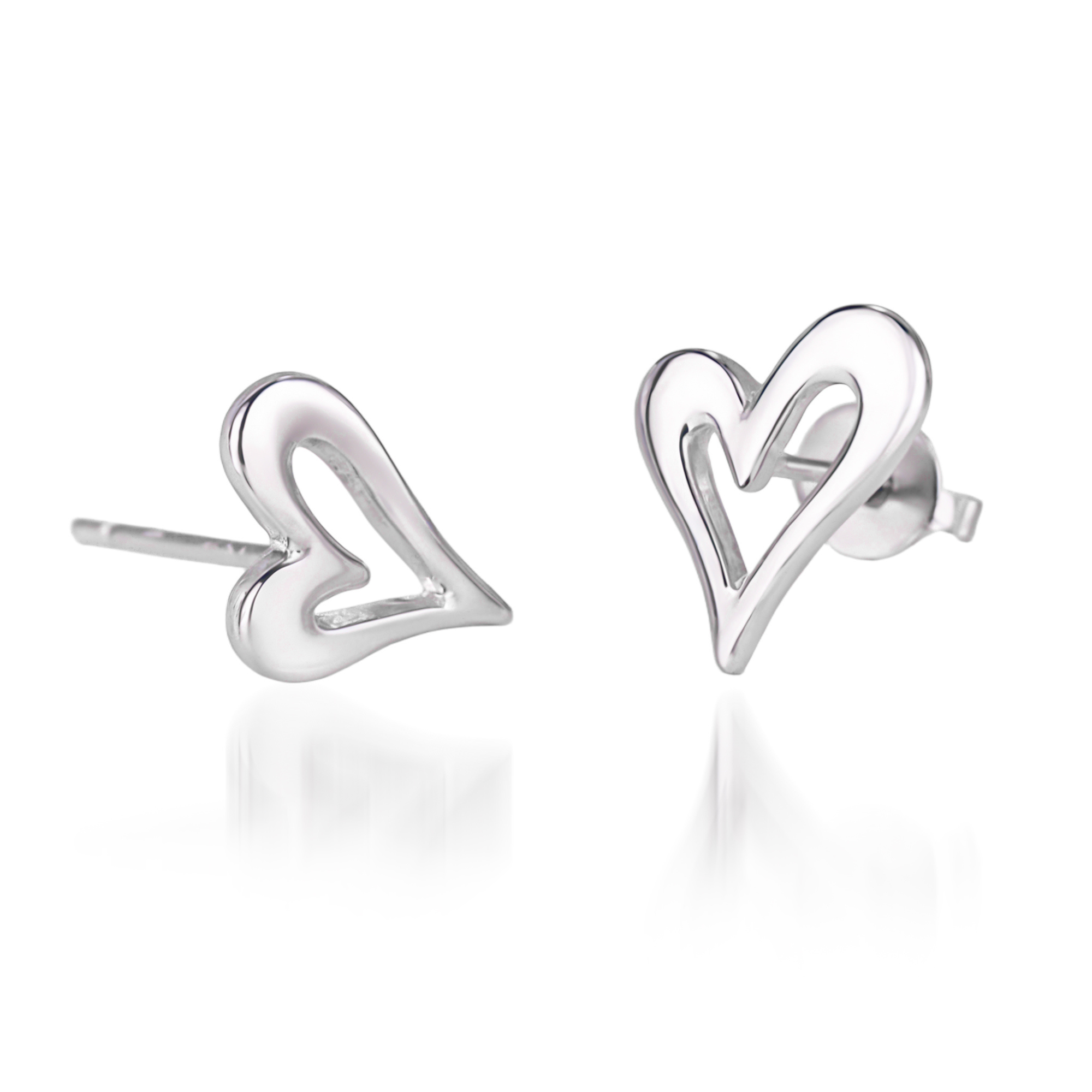 Heart Outline Stud Earrings