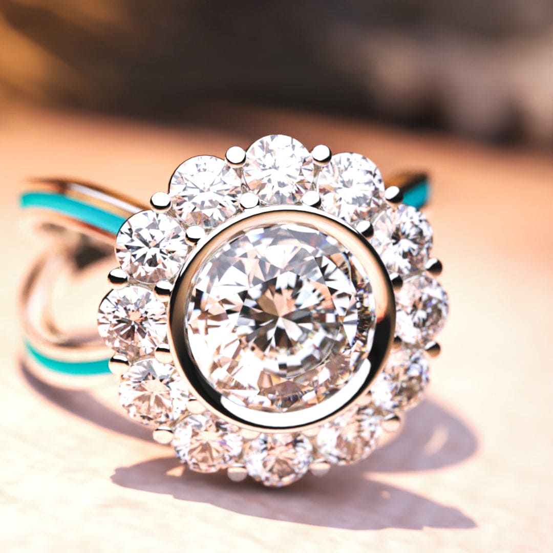 Ocean's Bloom: Diamond Cluster Ring - S925 Sterling Silver
