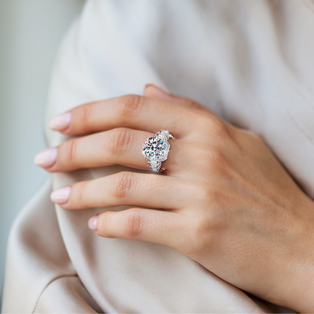 5CT Round Brilliant-Cut Lab Diamond Ring