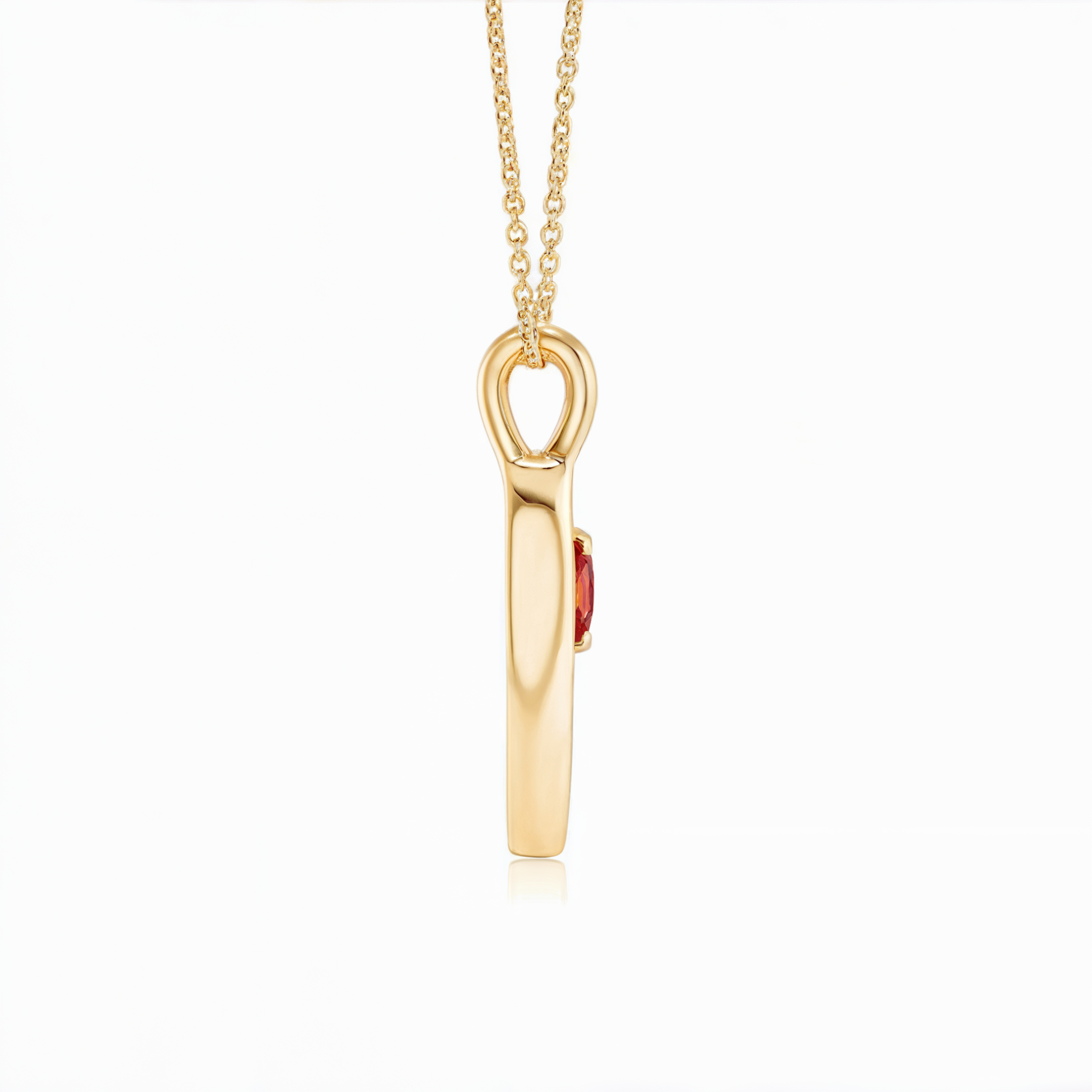 Solitaire Ruby Heart Pendant