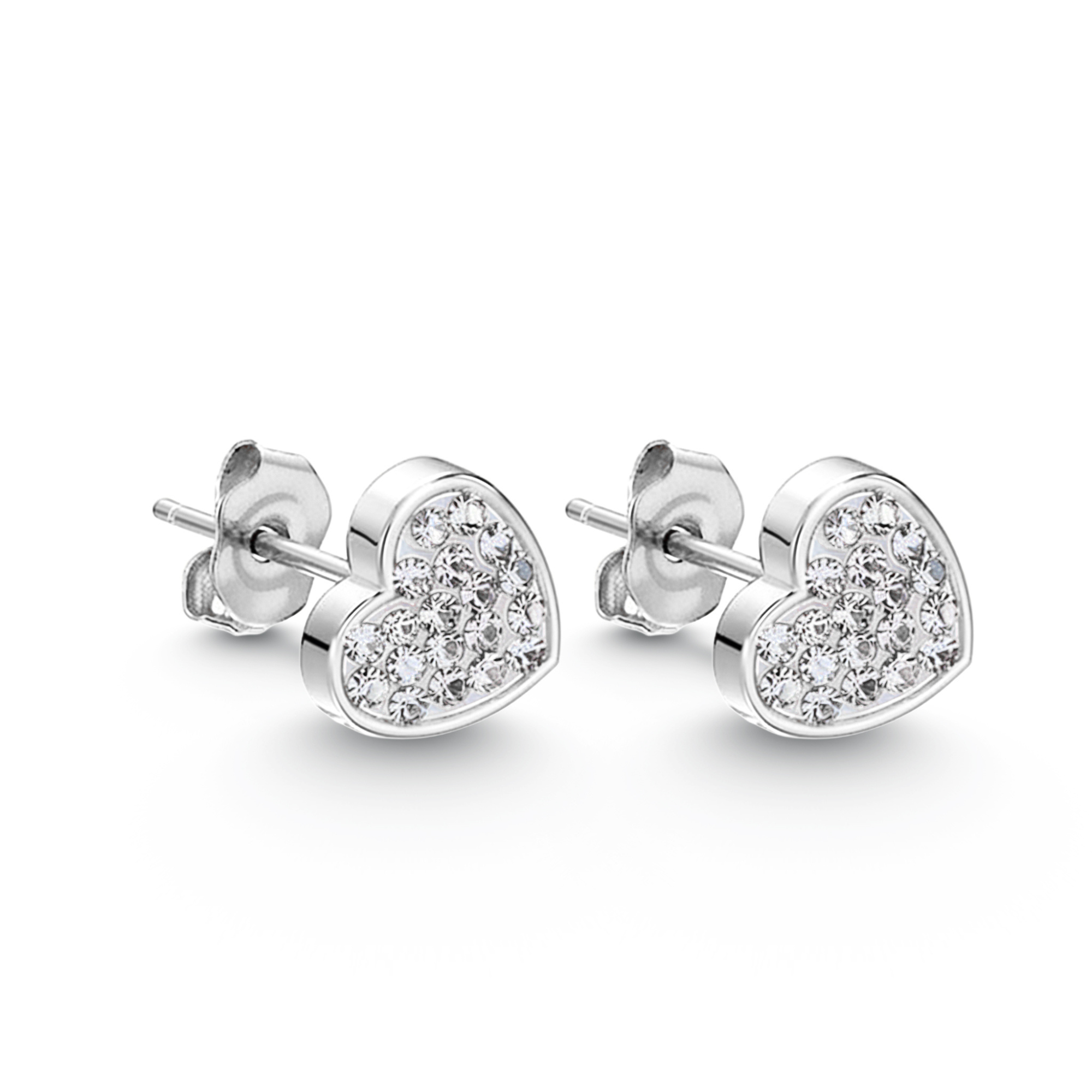 Diamond Heart Accent Earrings