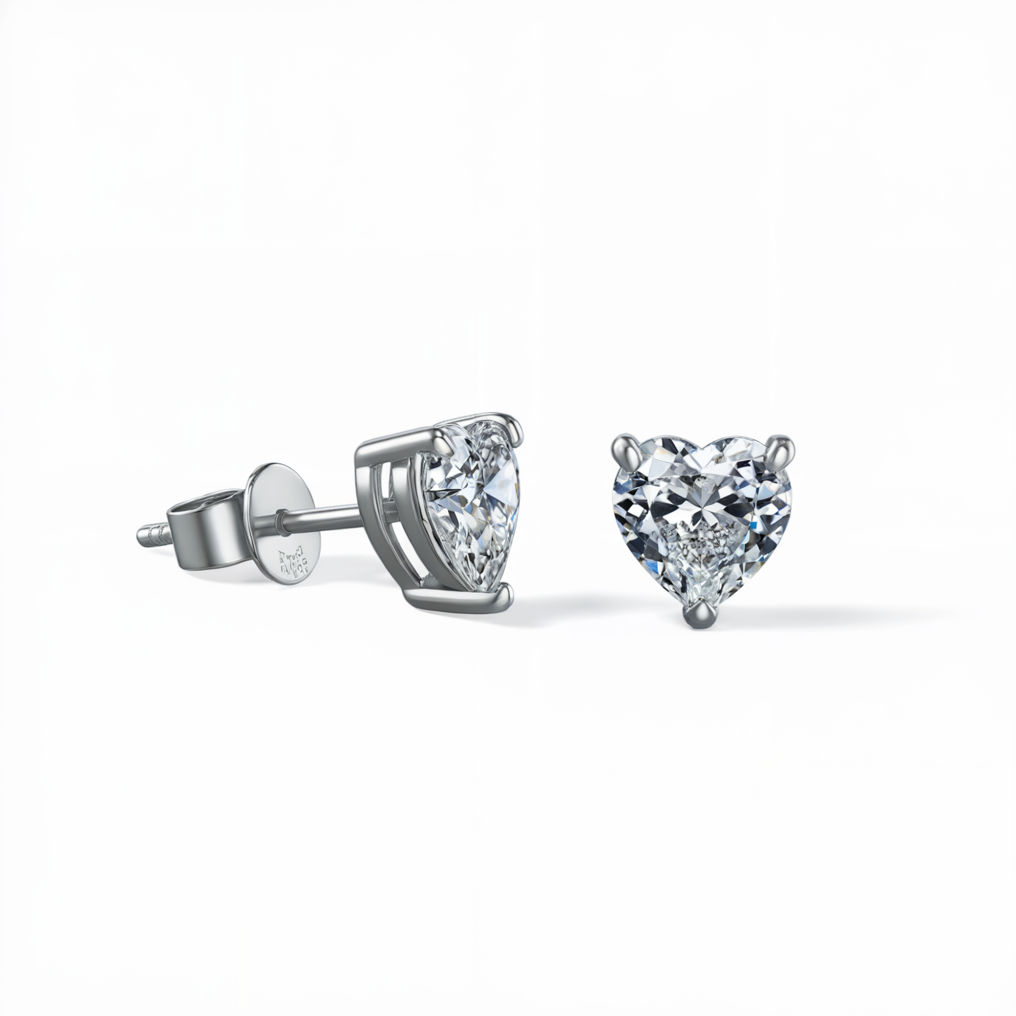 Heart Shaped Diamond Earrings