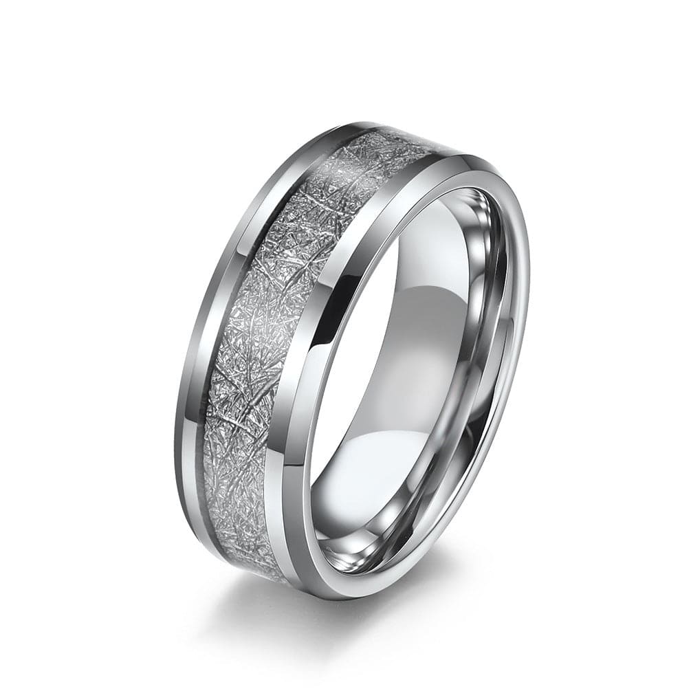 The Titan: Etched Texture Men's Ring - Stainless Steel