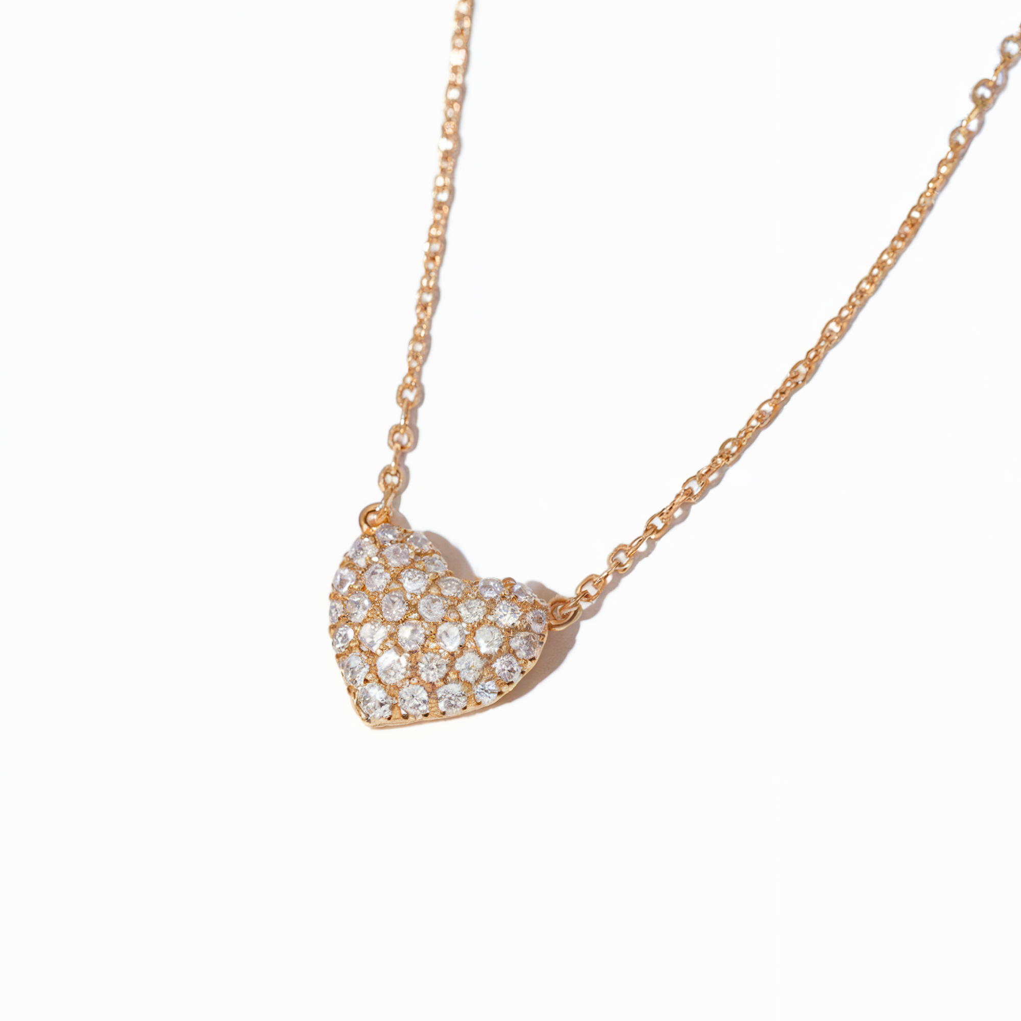 Diamond Cluster Silver Heart Necklace