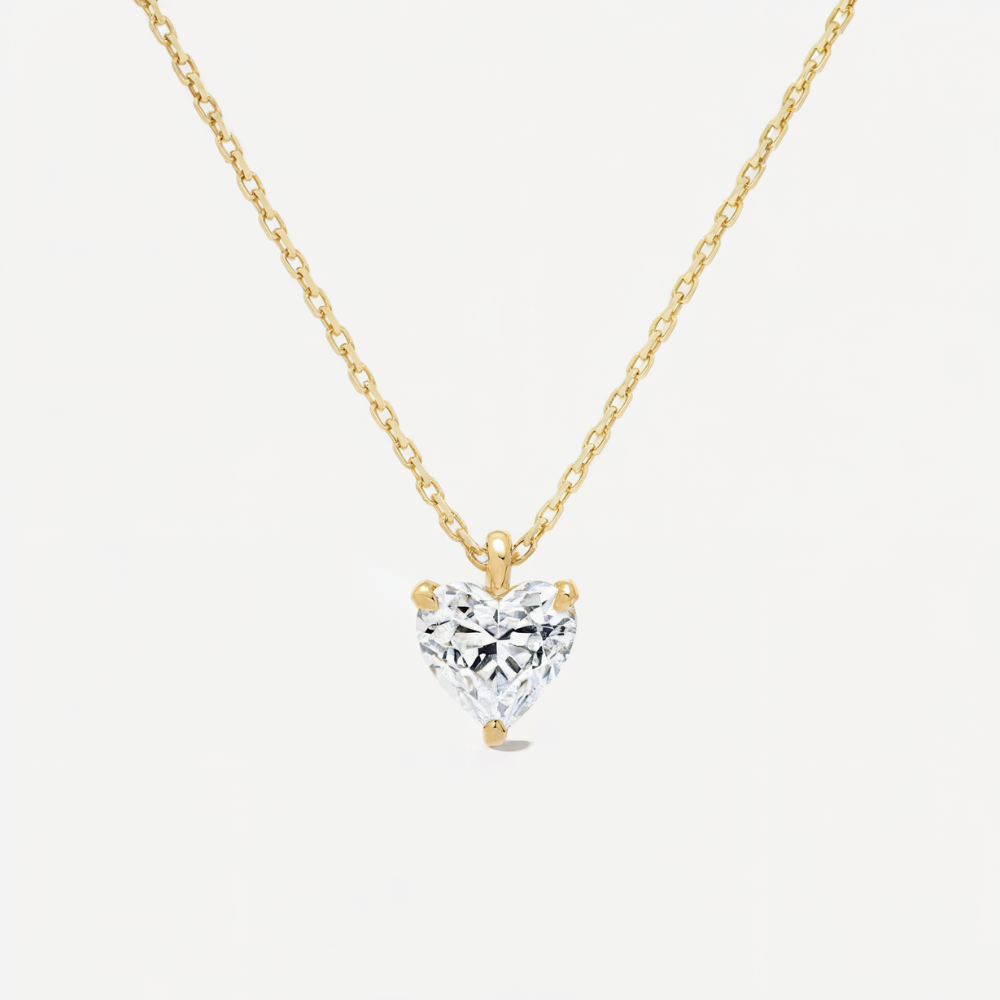 Solitaire Heart Moissanite Pendant Necklace