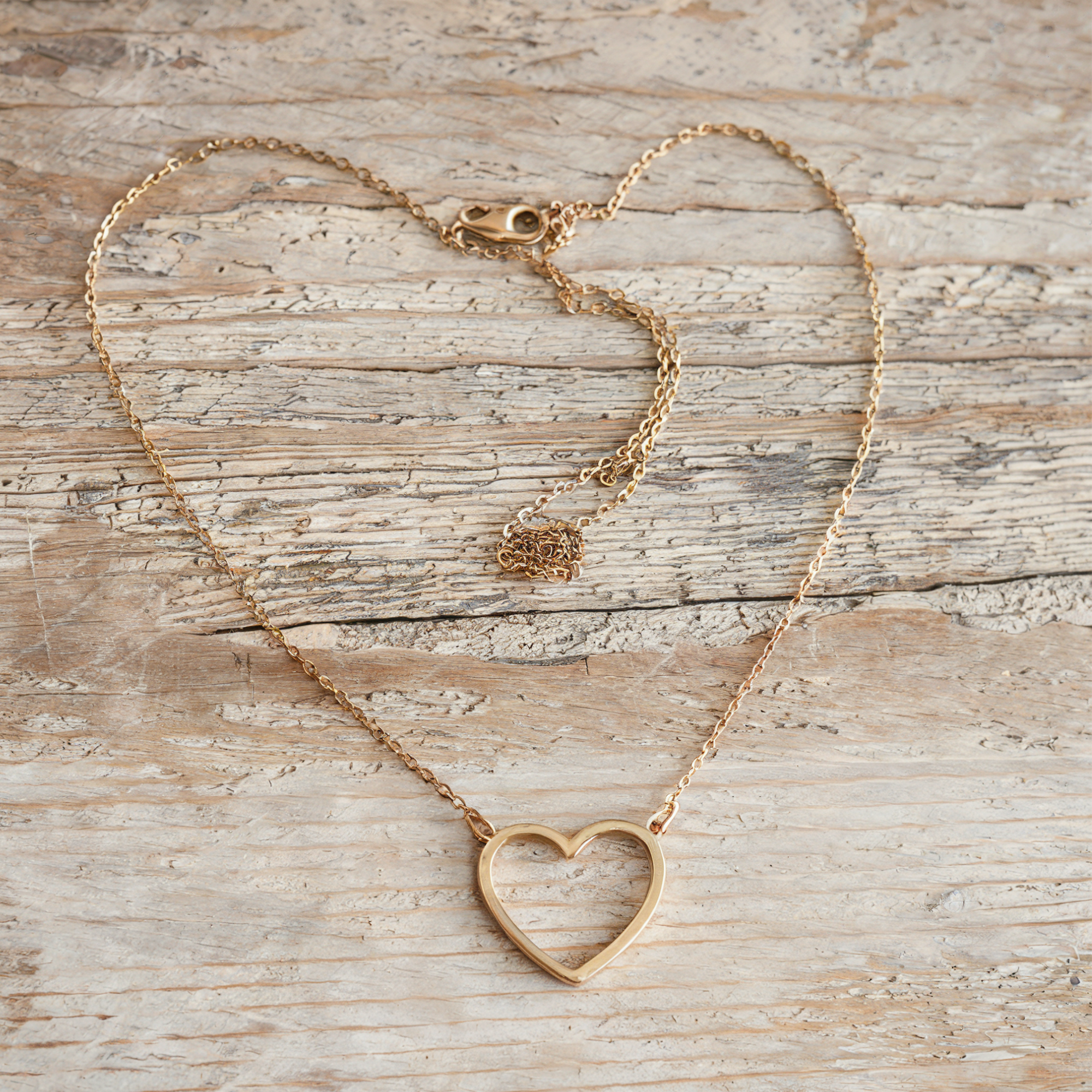 Gold Heart Pendant Necklace