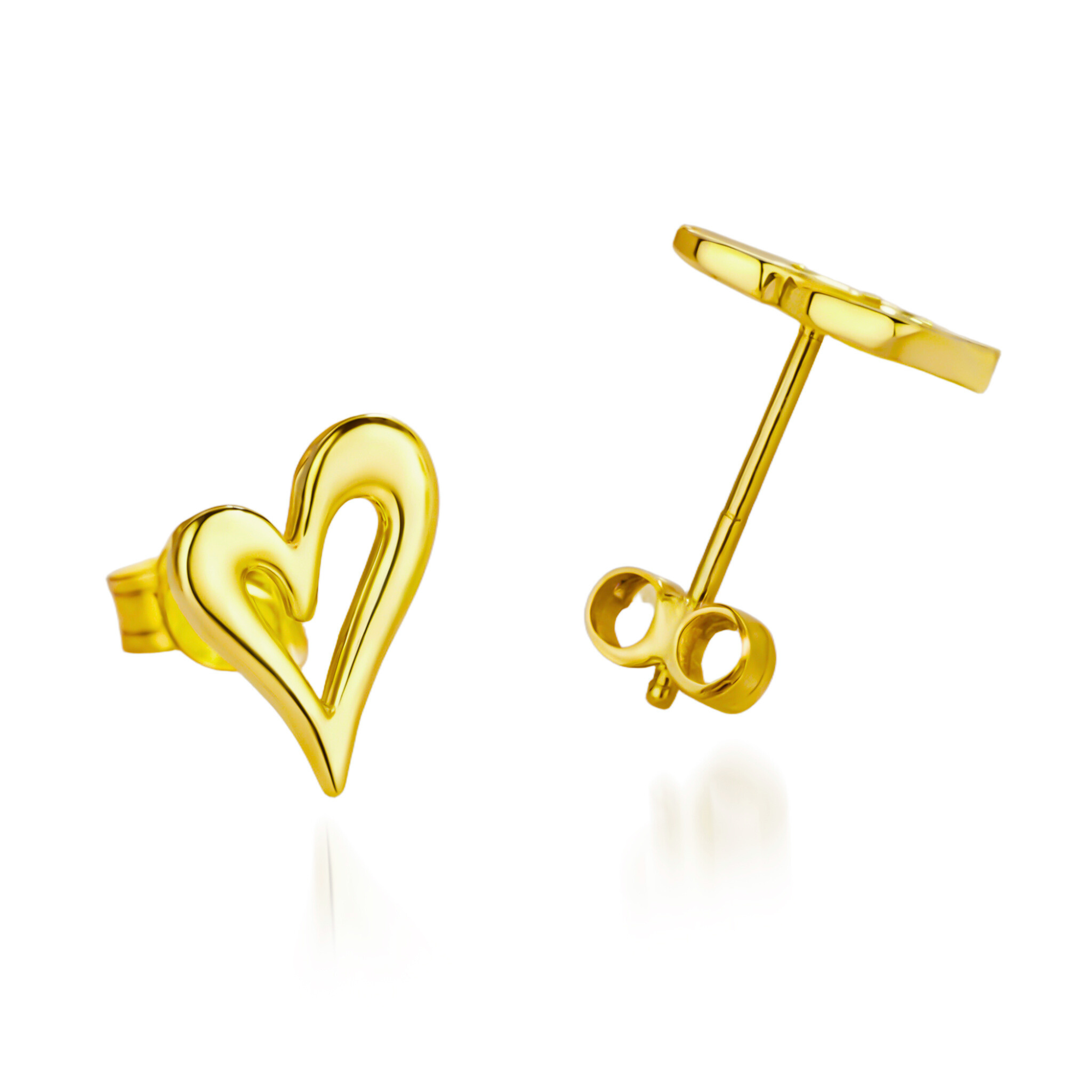 Heart Outline Gold Earrings