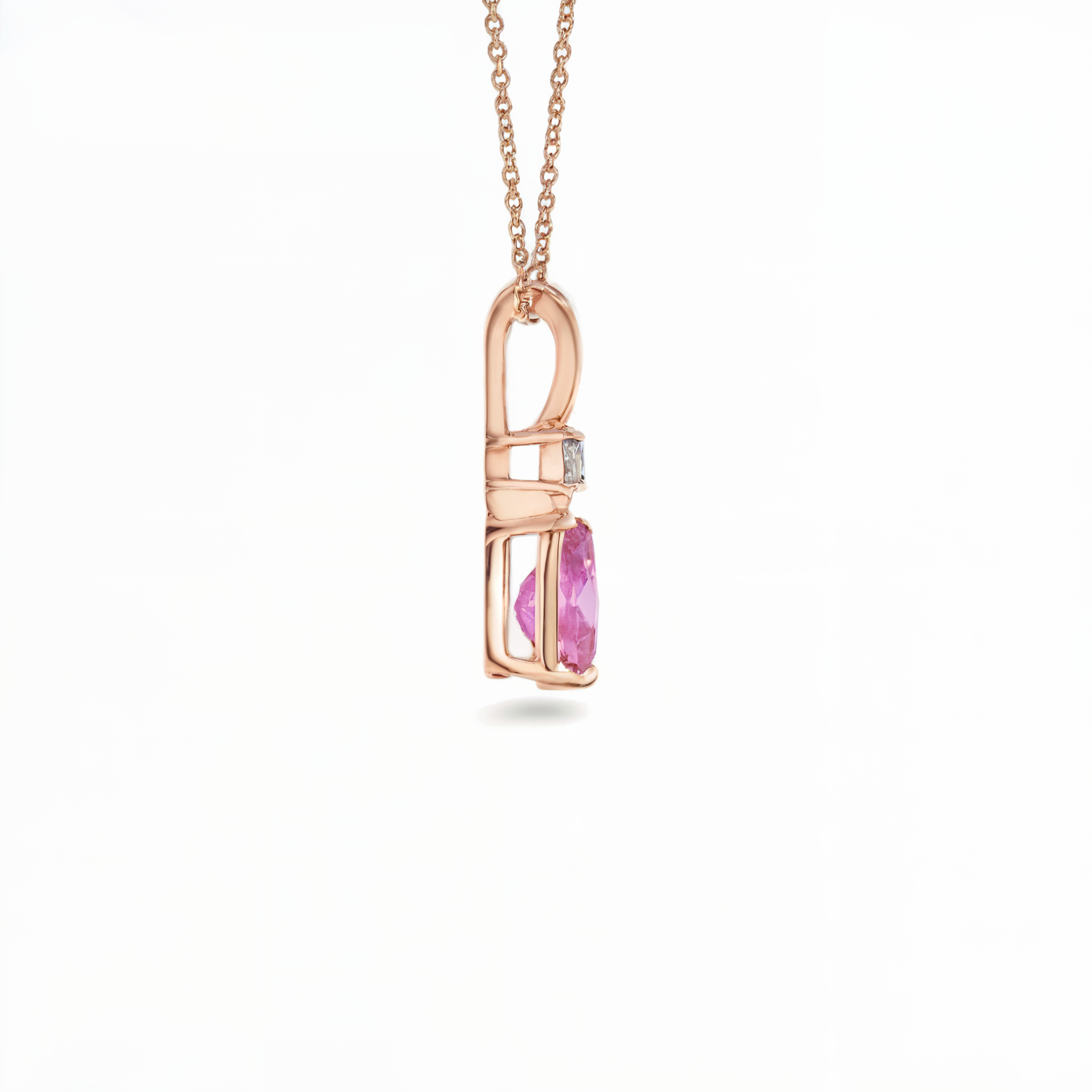 Pink Teardrop Valentines Day Necklace