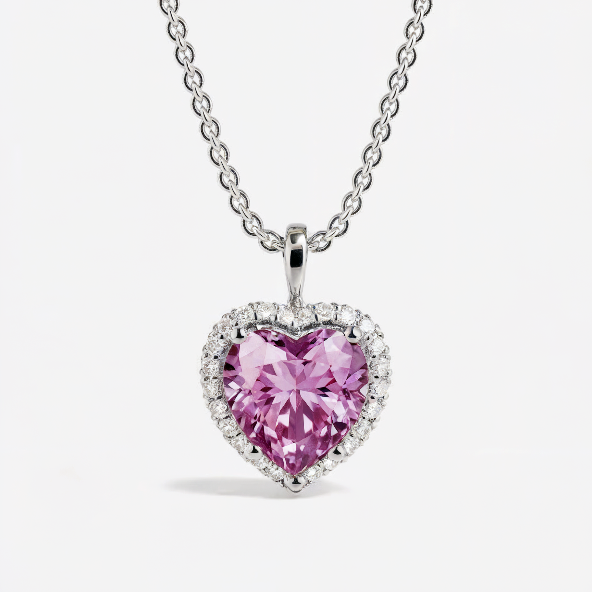 Heart Shaped Secret Halo Necklace