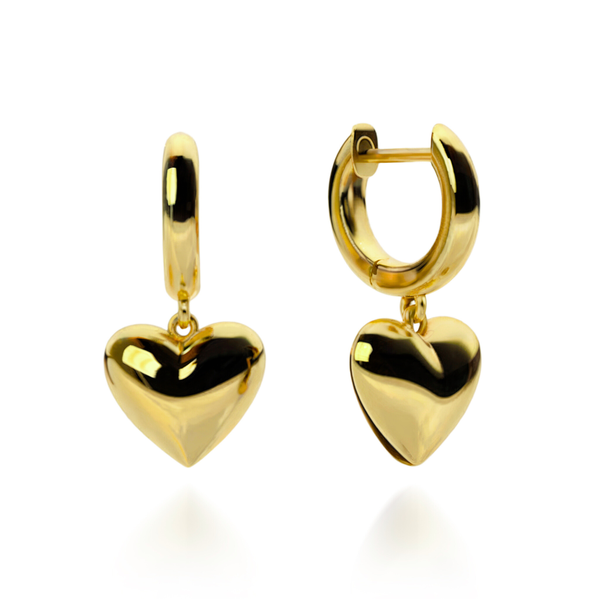 Charming Chunky Heart Hoop Earrings