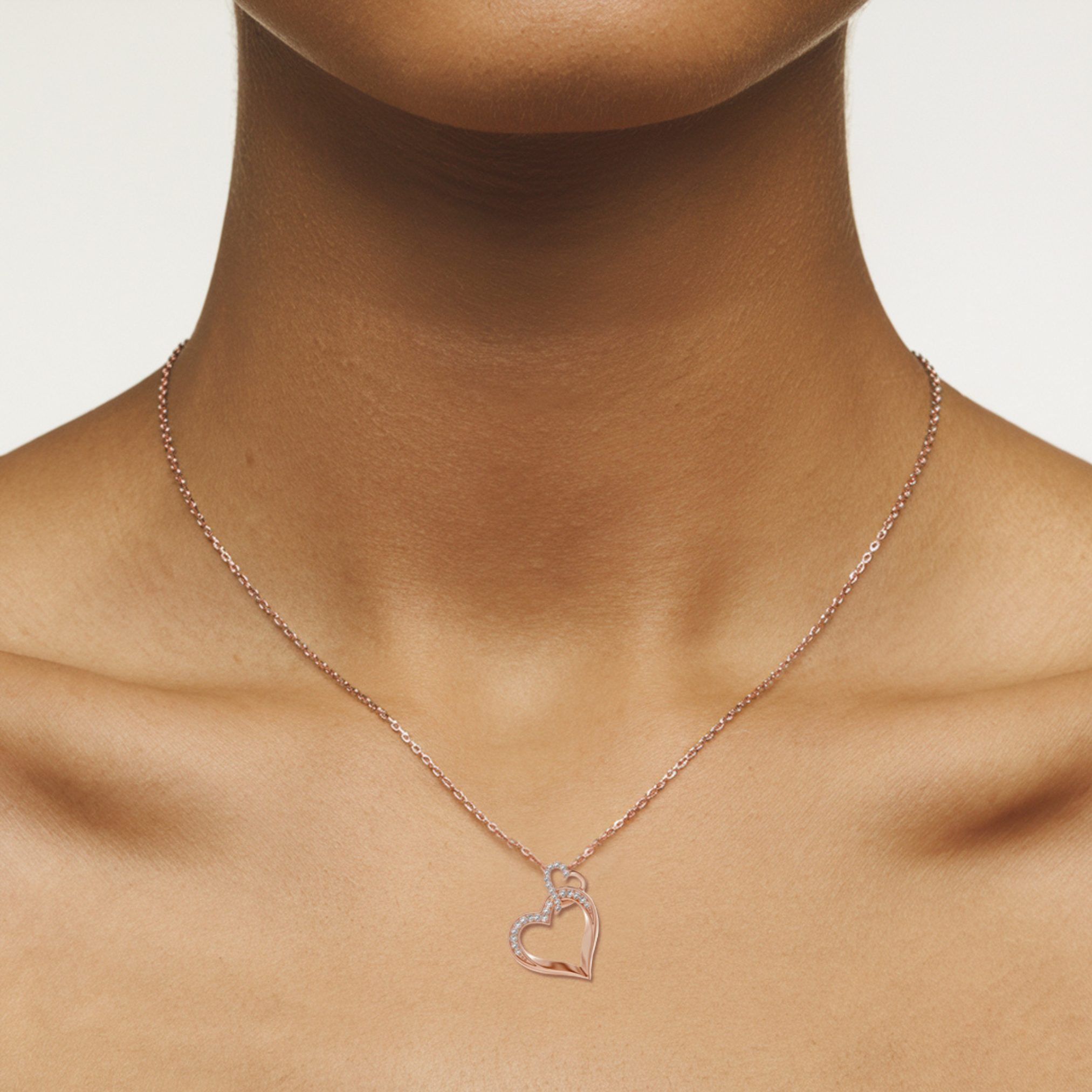 Interlinked Diamond Heart Necklace