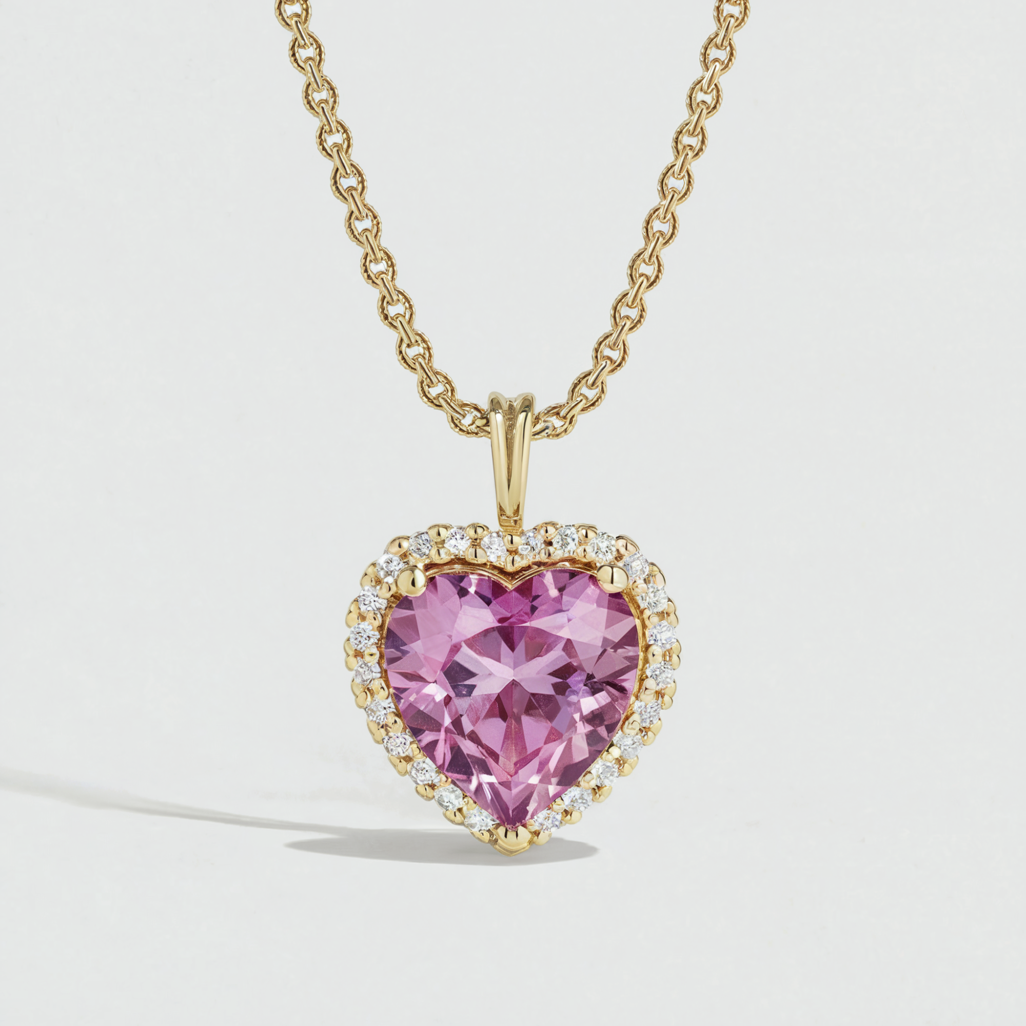 Heart Shaped Secret Halo Necklace