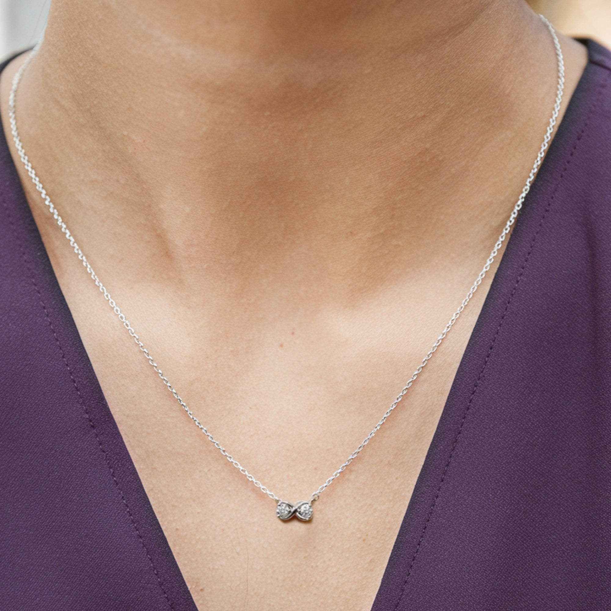 Double Diamond Infinity Necklace