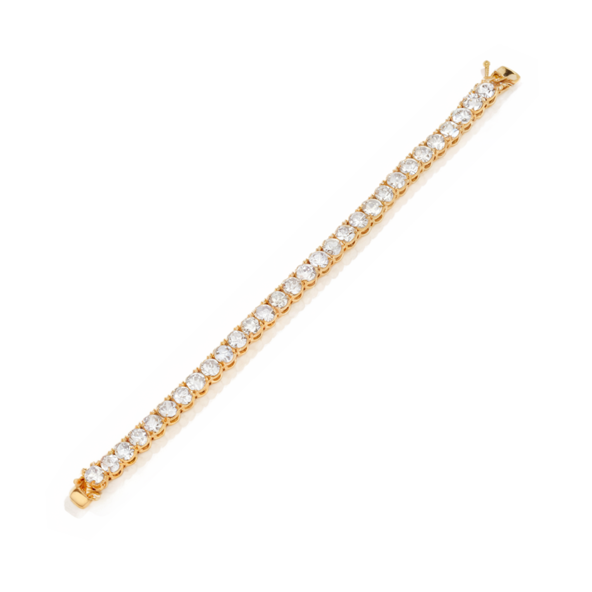 Elegante pulsera de tenis de oro rosa y moissanita