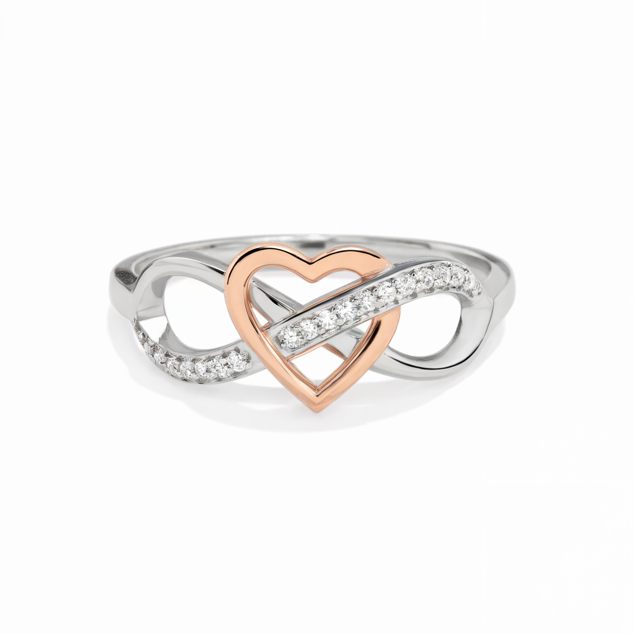 Elegant Infinity Heart Ring