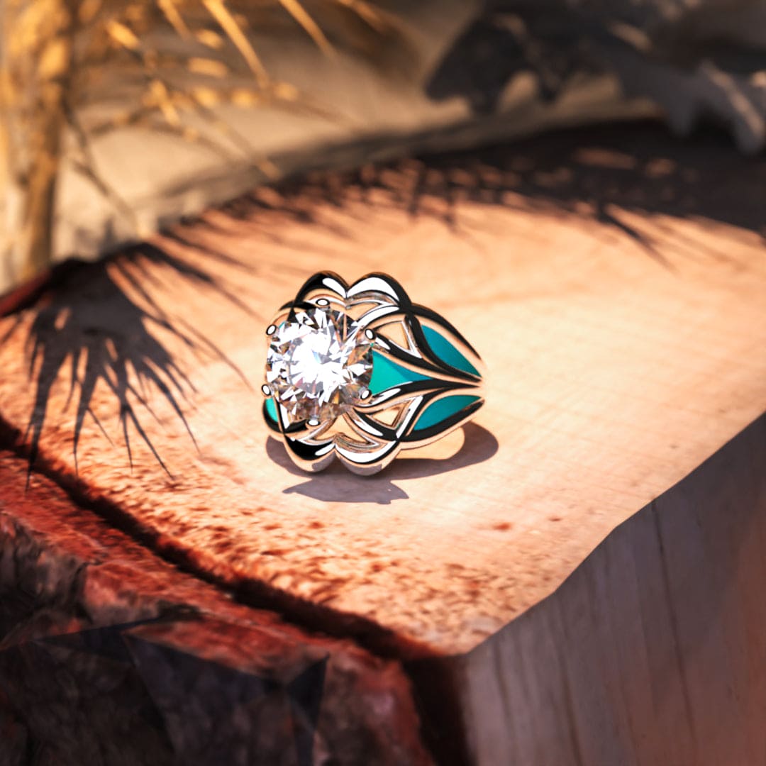 The Ocean Star: Ethical Diamond Ring - S925 Sterling Silver
