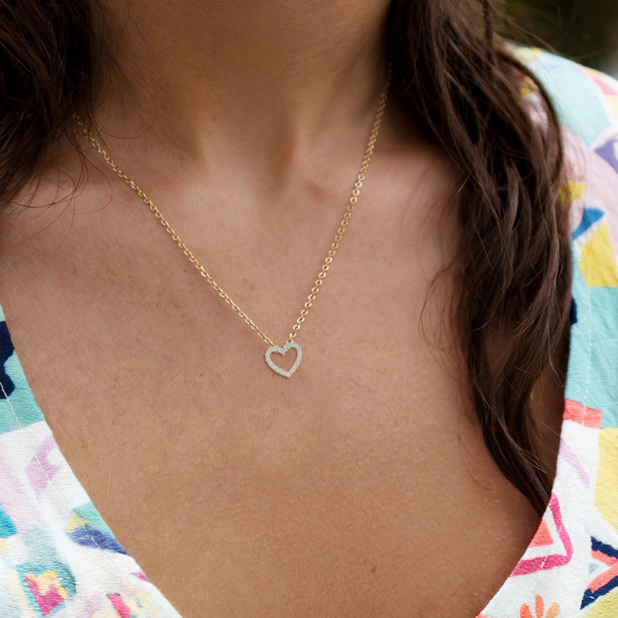 Heart Diamond Pendant Necklace