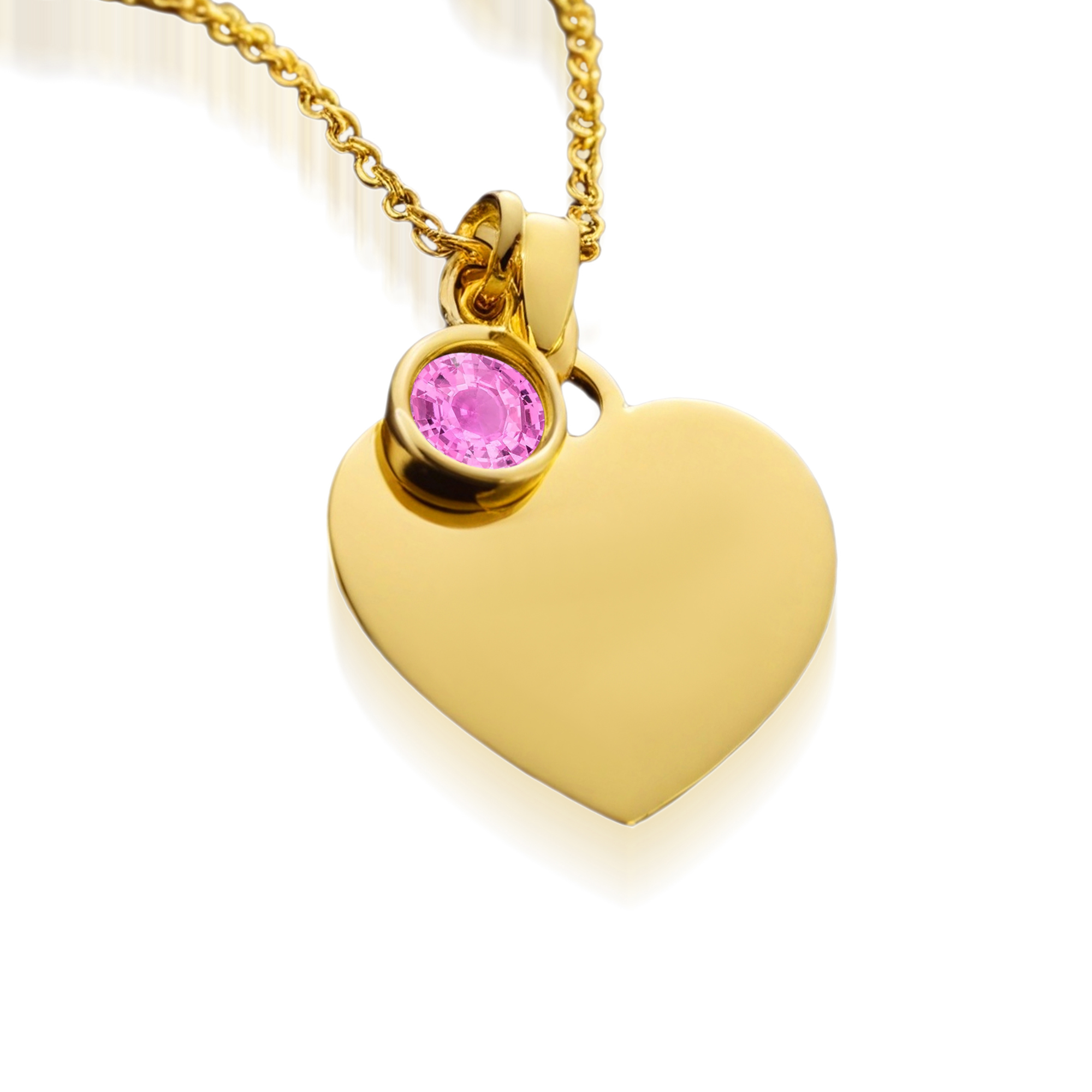 Heart Shaped Pink Diamond Necklace