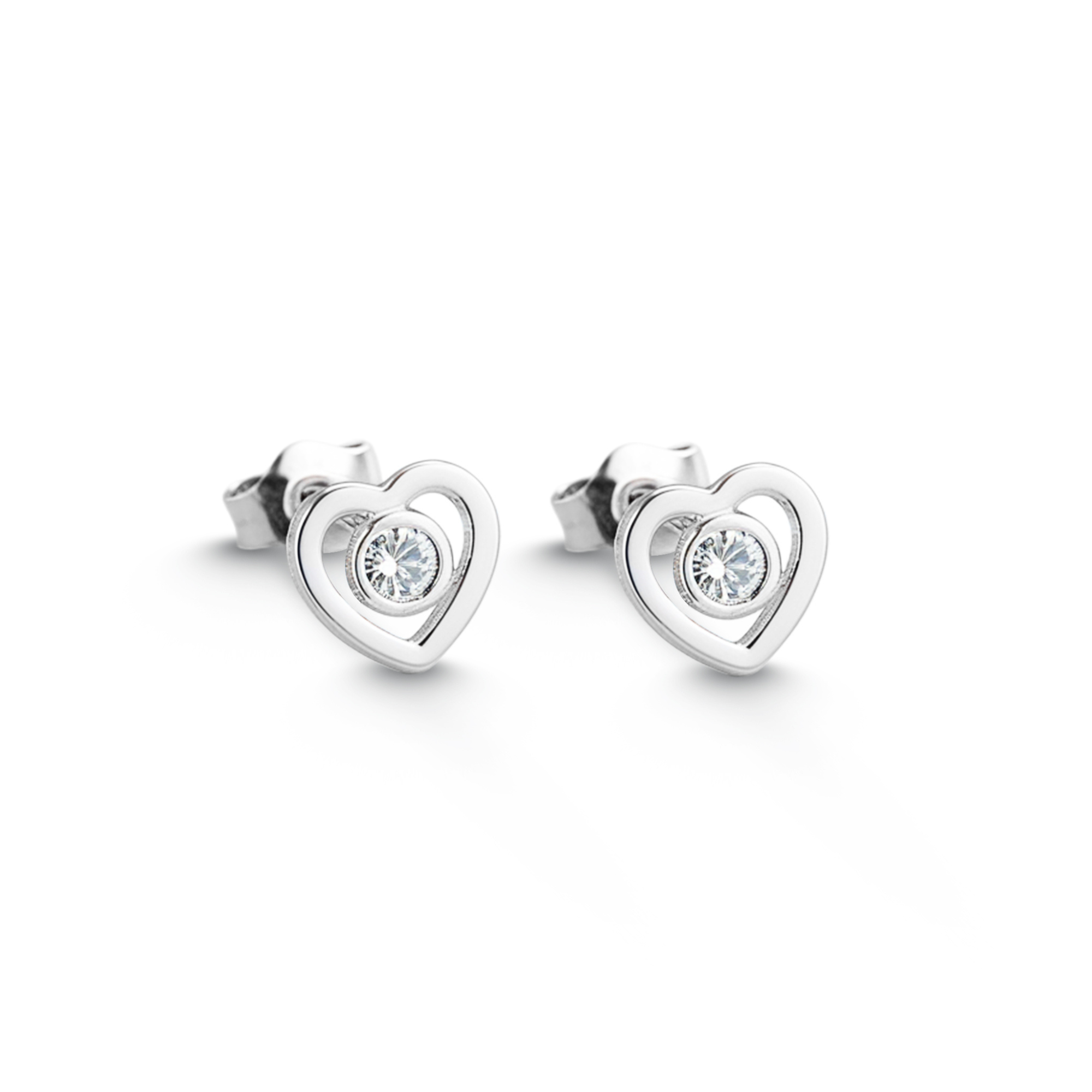 Rose Gold Heart Diamond Earrings