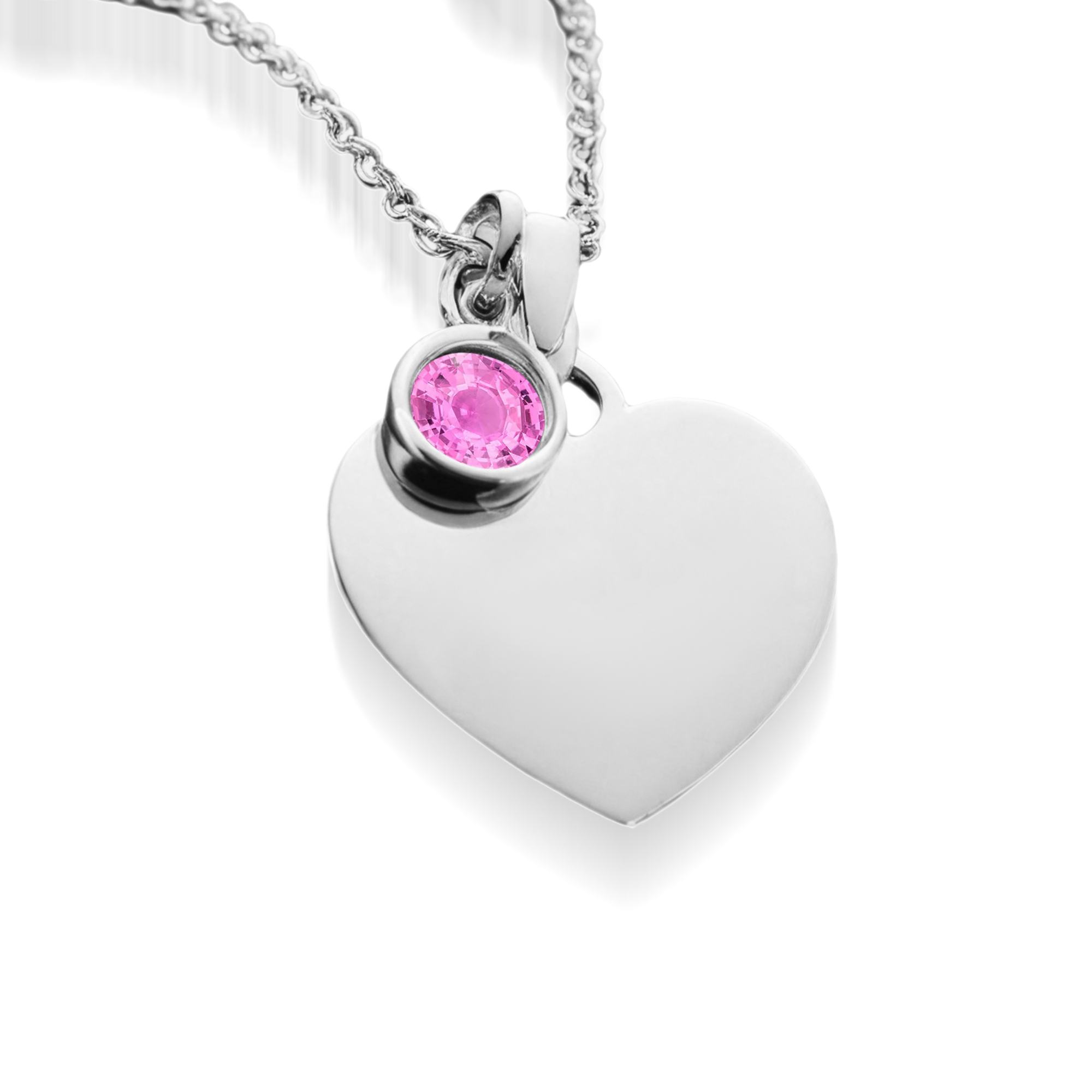 Heart Charm Pink Diamond Necklace