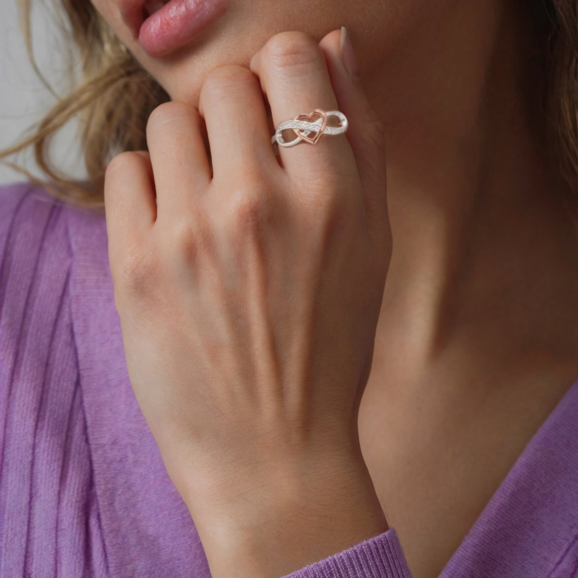 Elegant Infinity Heart Ring