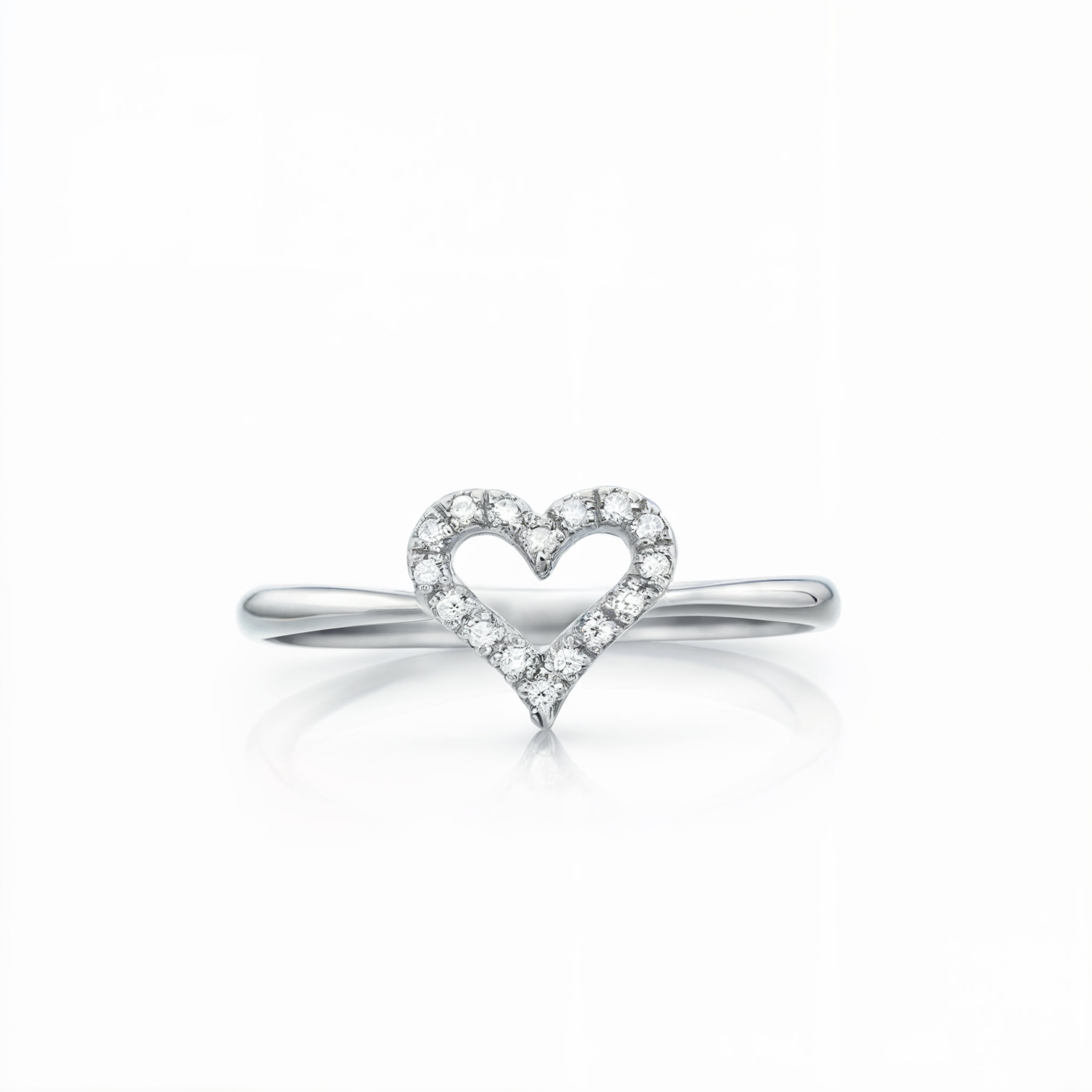 Heart Ring with Accent Diamonds