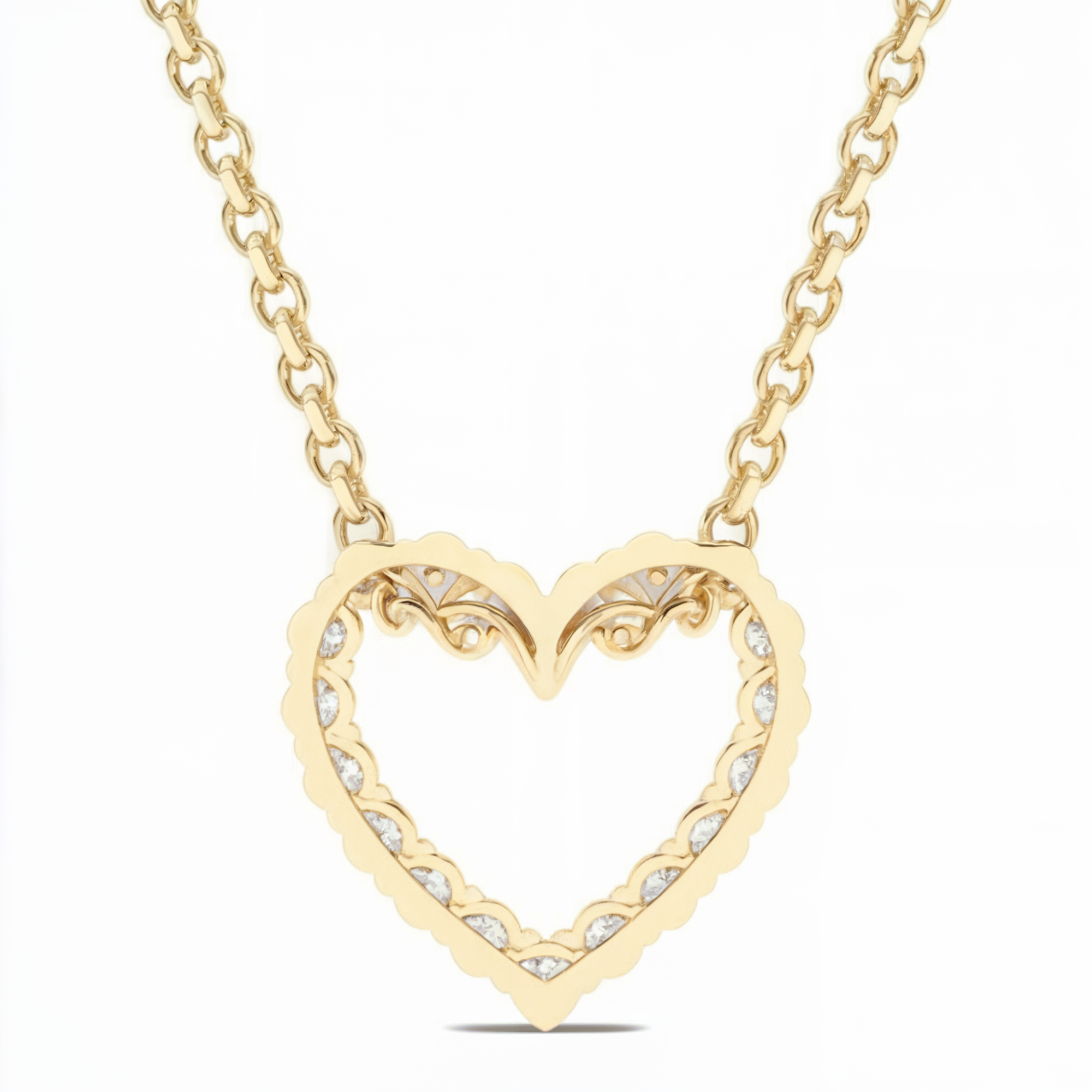 Heart Diamond Pendant Necklace