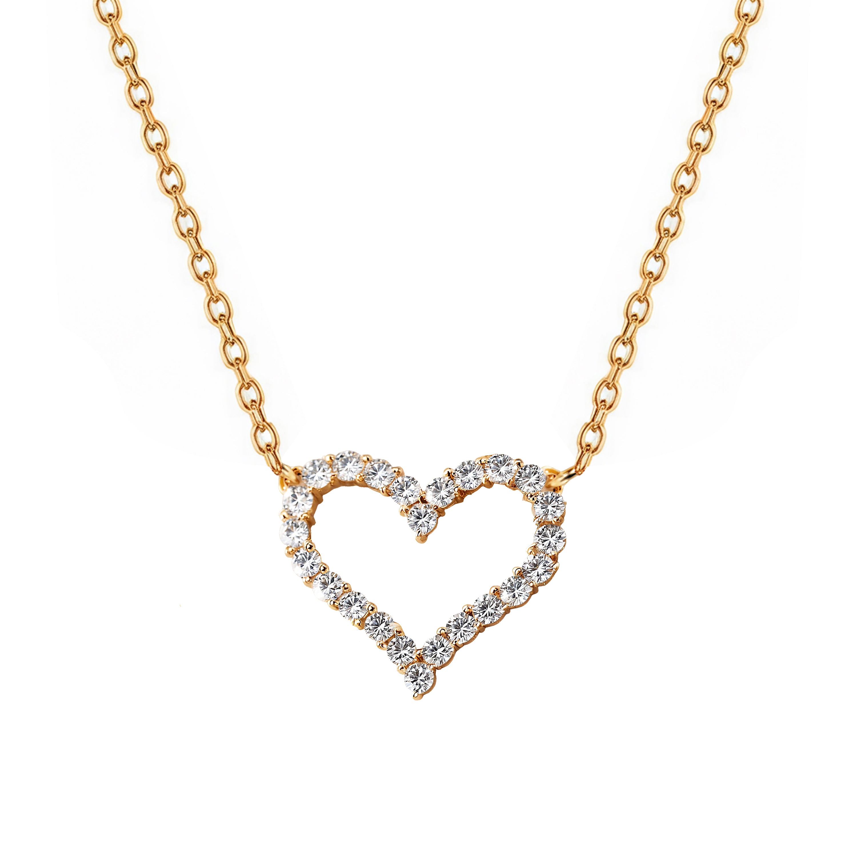 Colgante de corazón con diamantes pavé