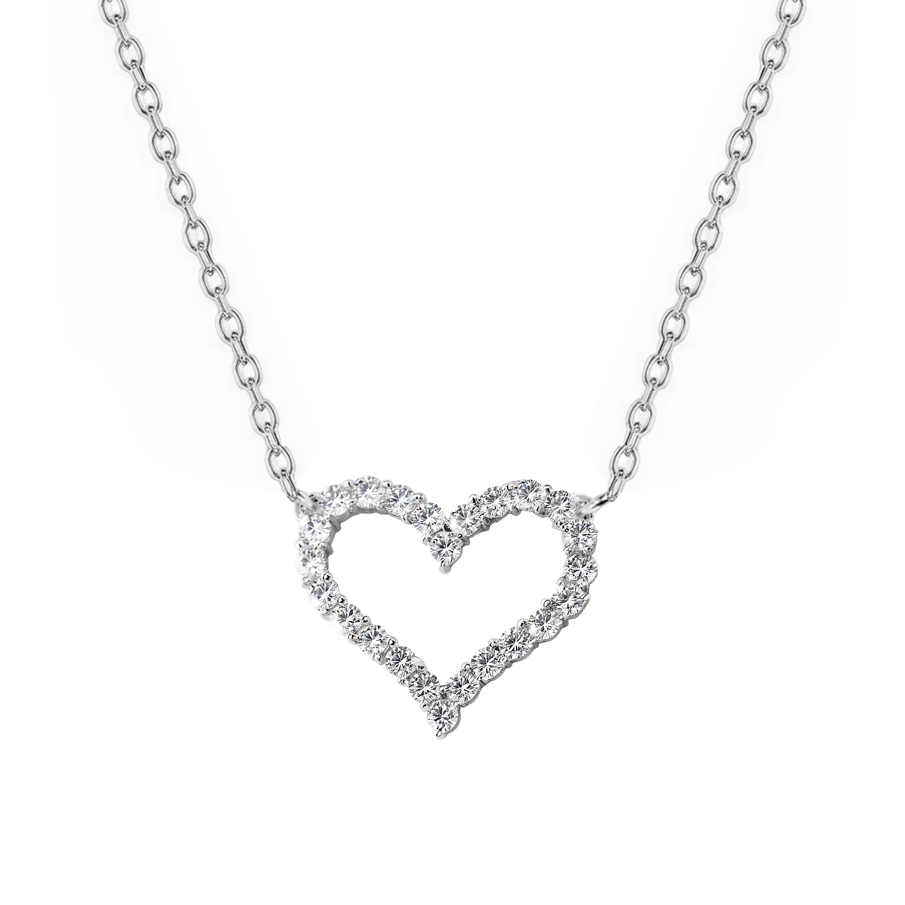 Colgante de corazón con diamantes pavé