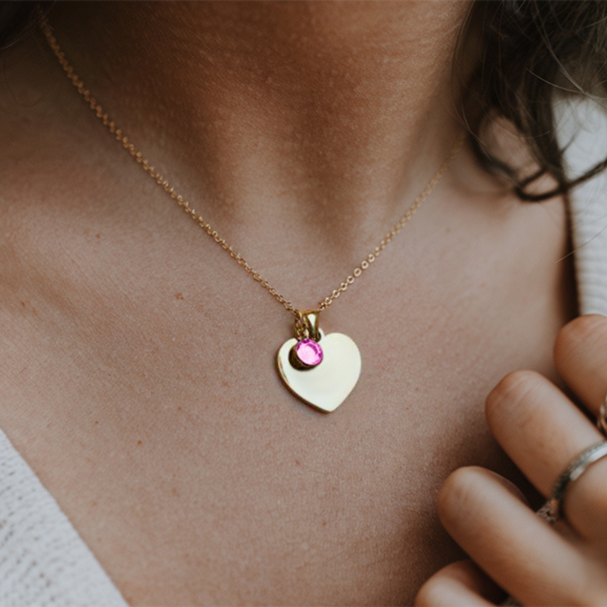 Heart Shaped Pink Diamond Necklace