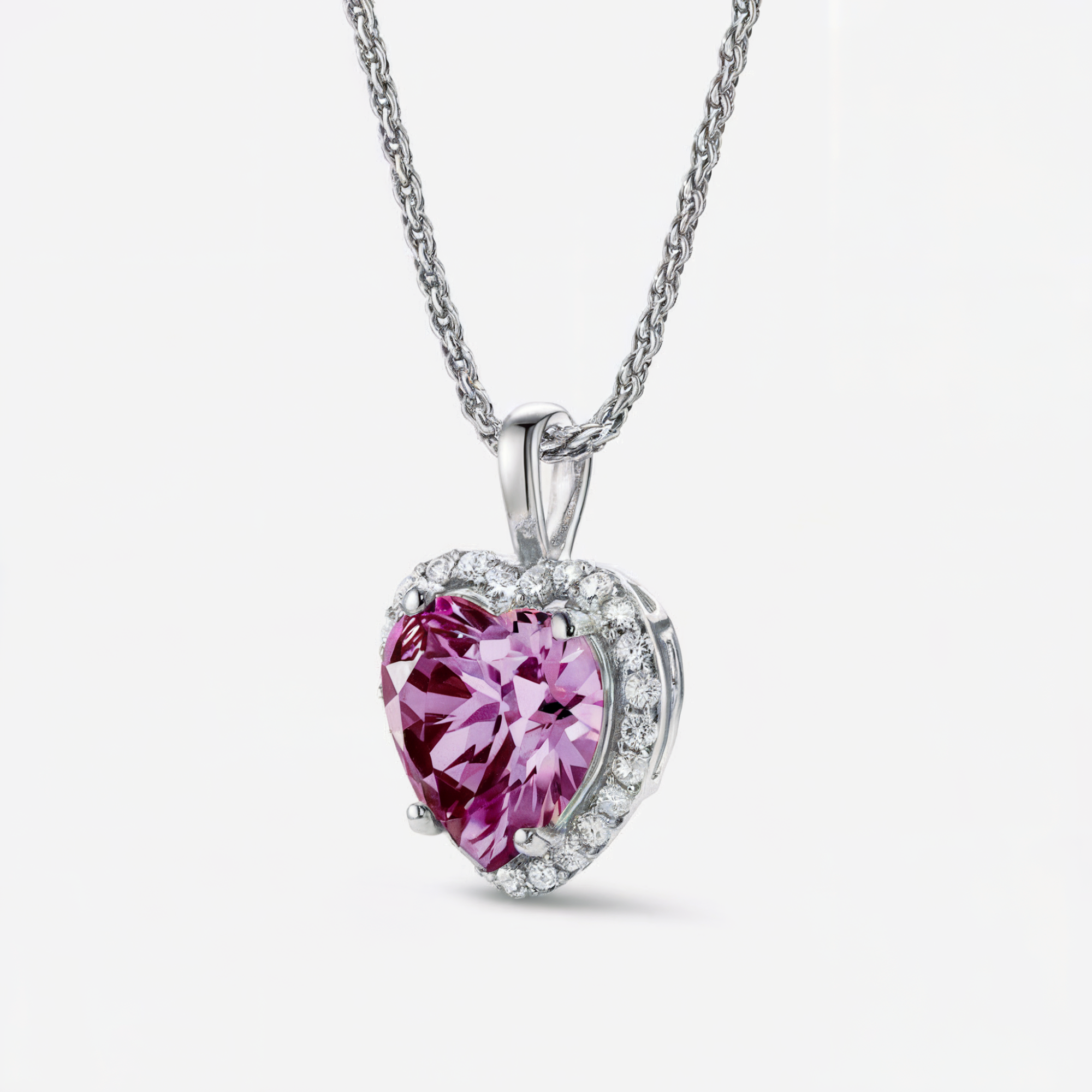 Heart Shaped Secret Halo Necklace