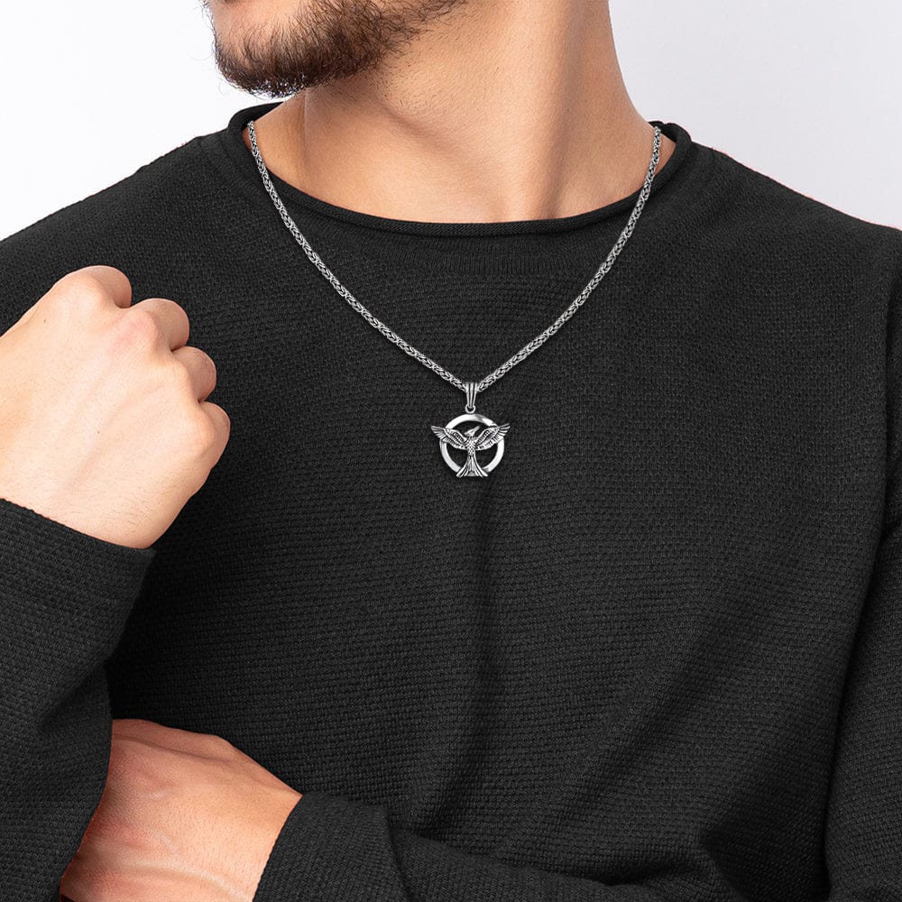 Collar de fénix para hombre - Plata de ley S925