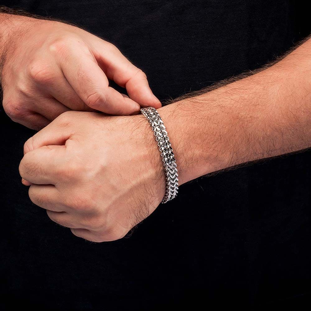 Men's 'Love You Forever' Steel Chain Bracelet