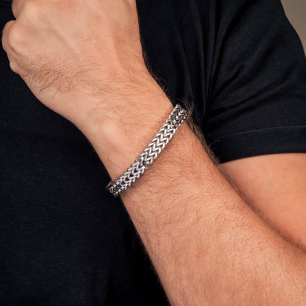 Men's 'Love You Forever' Steel Chain Bracelet