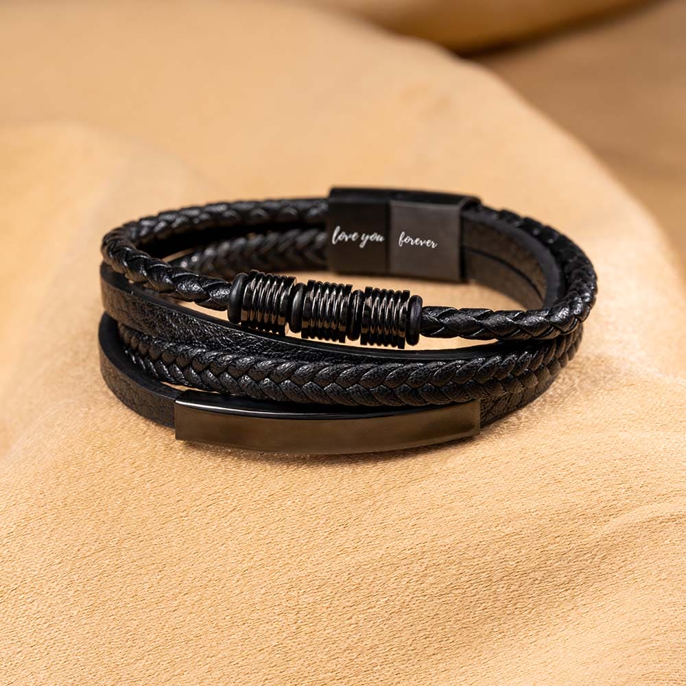 Buy Men's Braided Leather Bracelet, Thick Leather Bracelet, Simple Men's Leather  Bracelet, Matte Black Clasp, Minimal Masculine Leather Bracelet Online in  India - Etsy