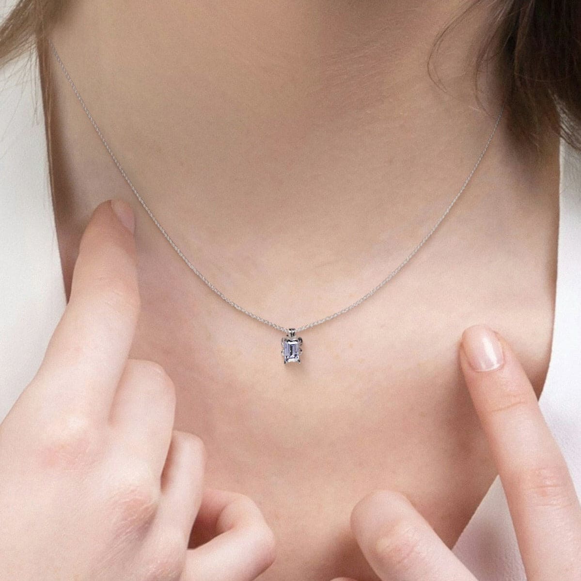 April Diamond Birthstone Necklace - S925 Sterling Silver