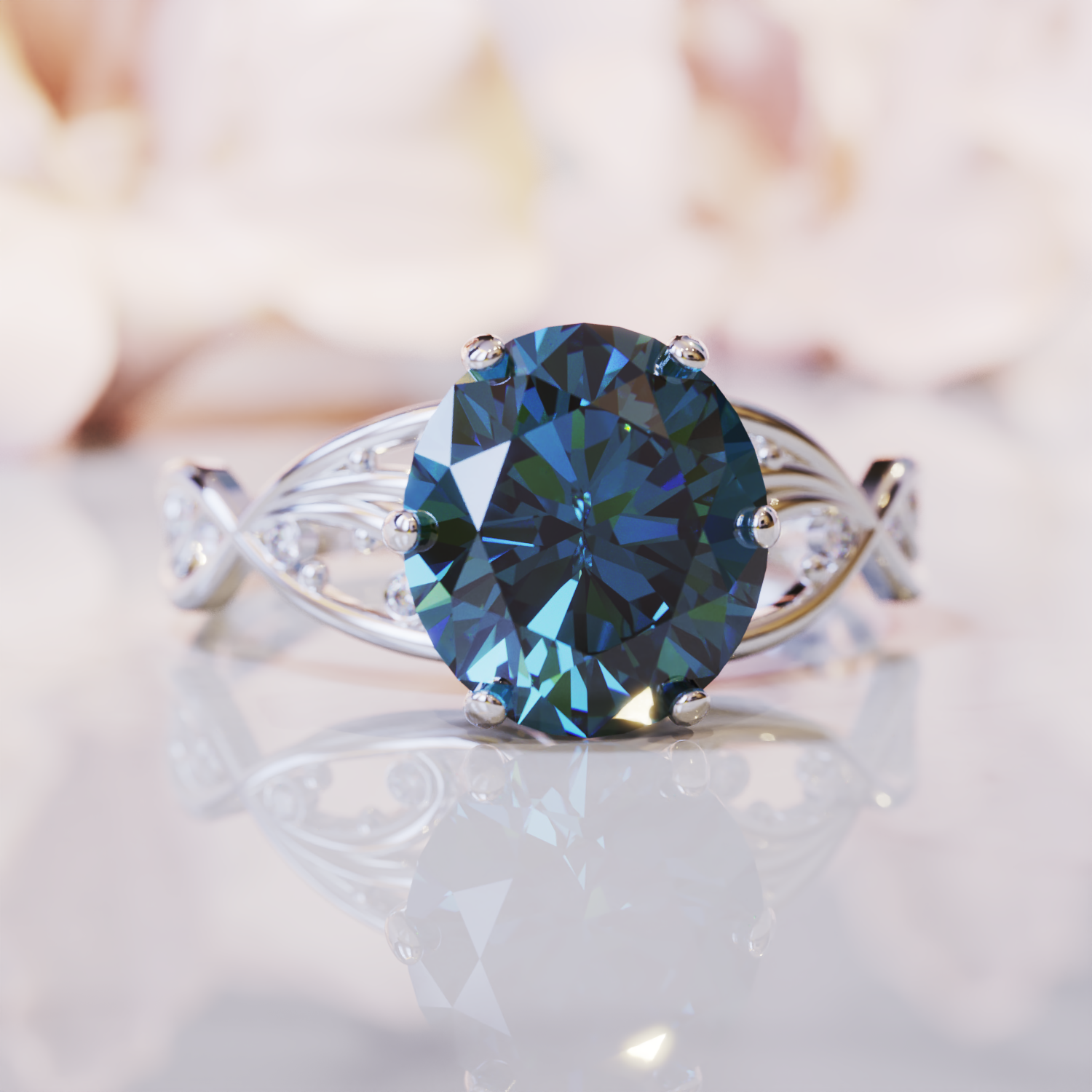 The Alexandria Ring | 2CT Oval Cut Vintage Alexandrite Ring | Alexandrite Engagement Rings