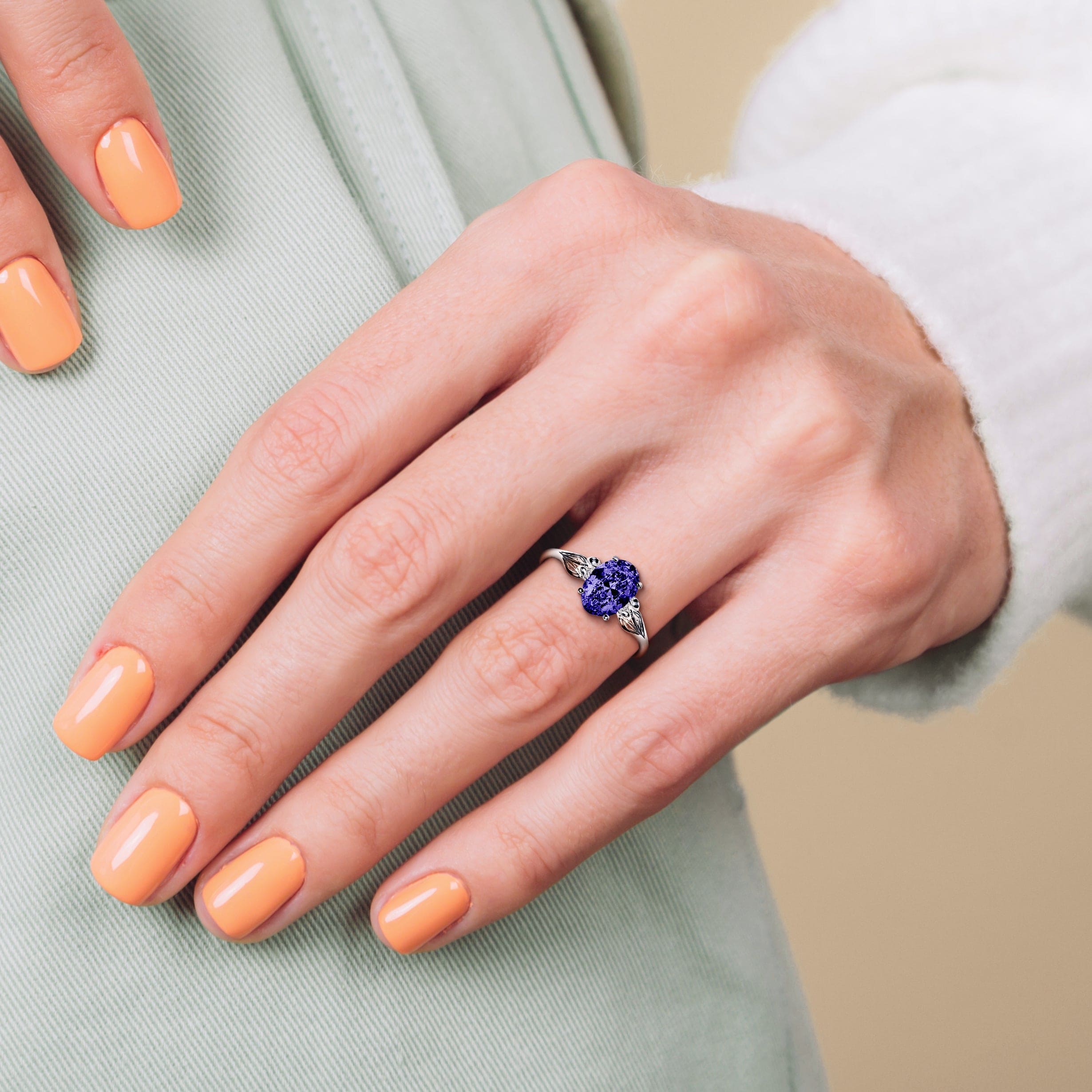 February Amethyst Birthstone Ring - S925 Sterling Silver