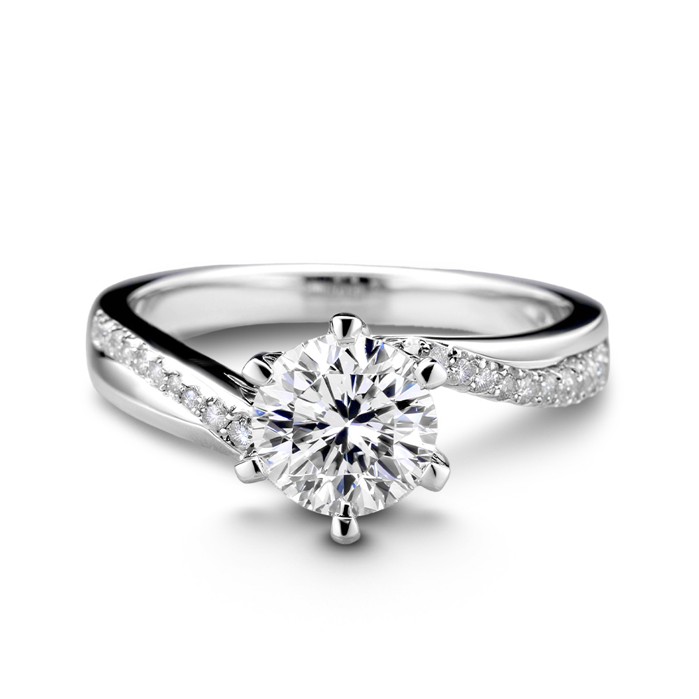 1CT Twisting Pavé Eternity Moissanite Ring