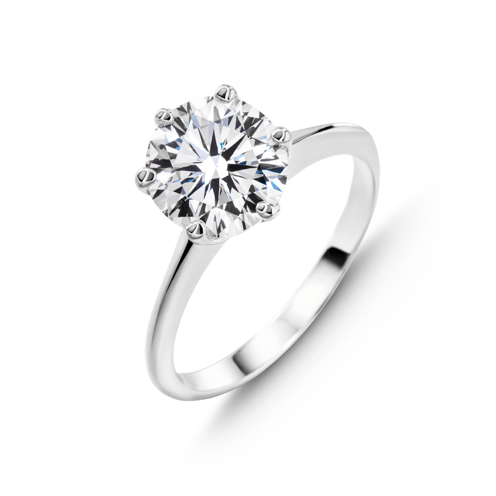 1CT Round Cut Solitaire Moissanite Ring