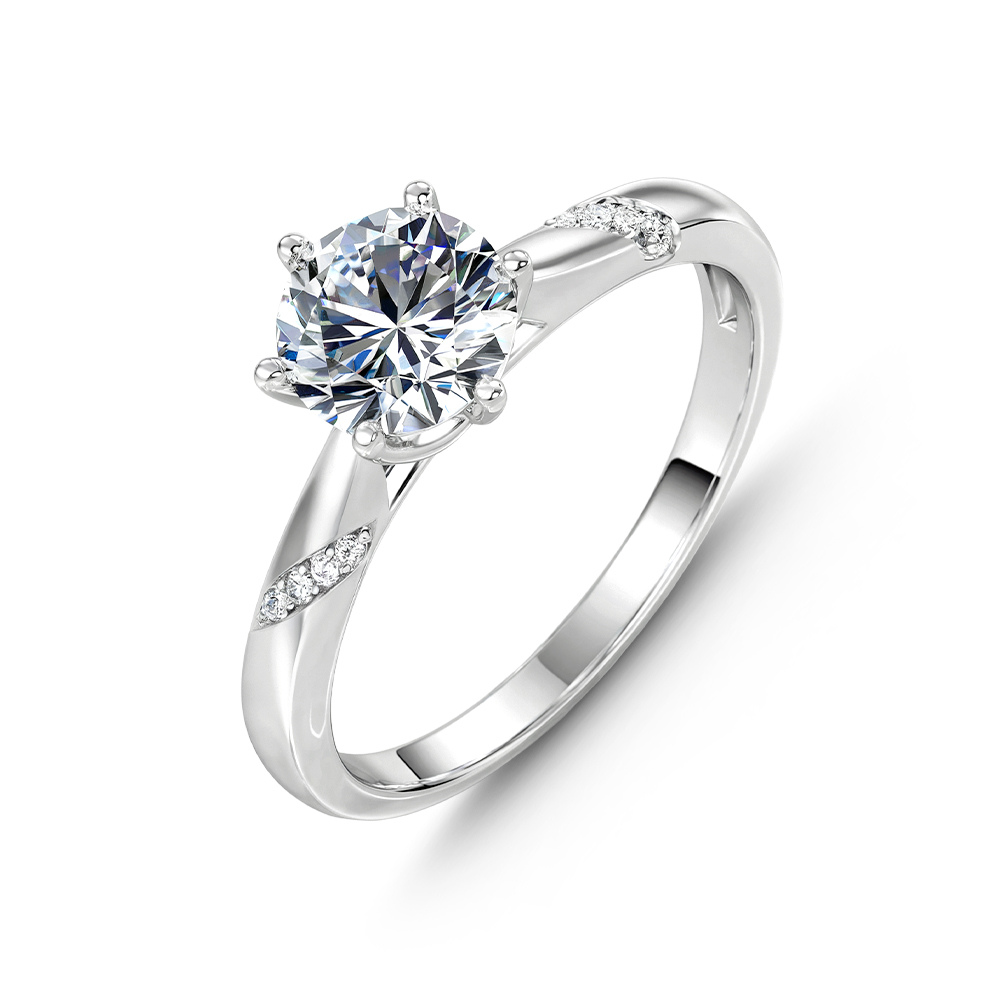 6-Prong Round Cut Solitaire Moissanite Ring