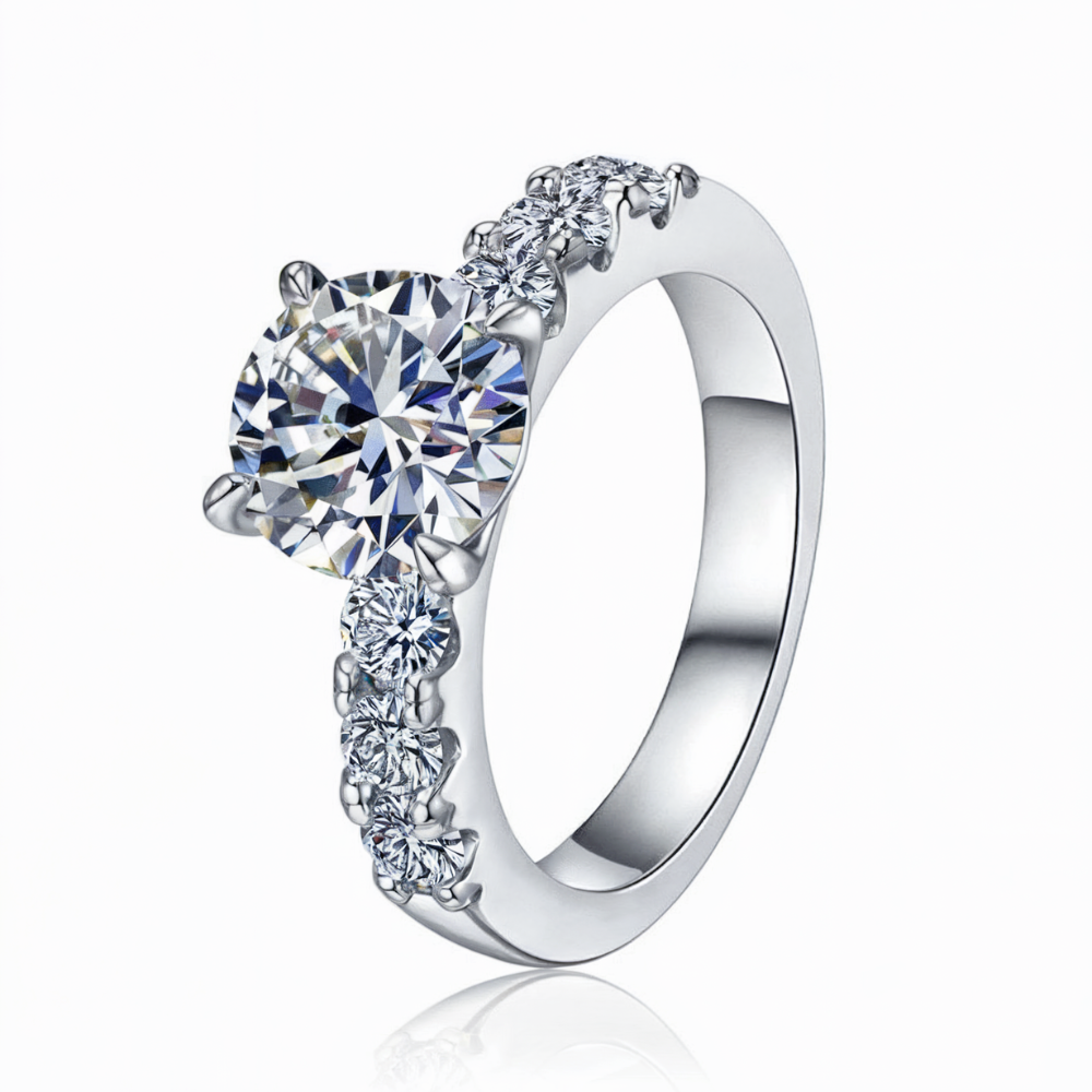 2CT Round Cut Eternity Moissanite Ring