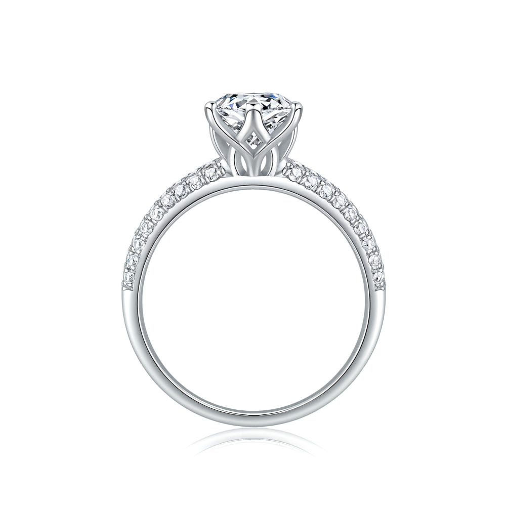 1CT Round Cut Eternity Pavé Moissanite Ring