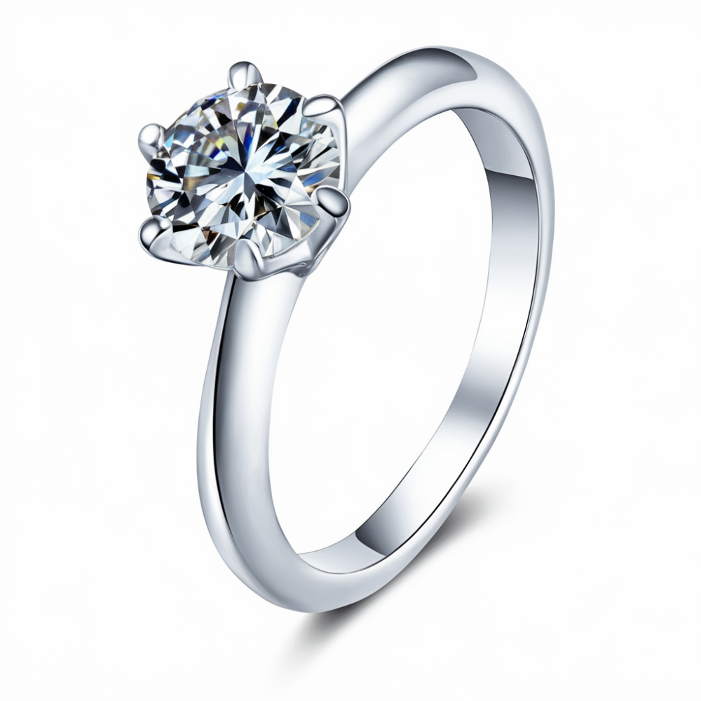 3CT Brilliant Round Cut Moissanite Ring