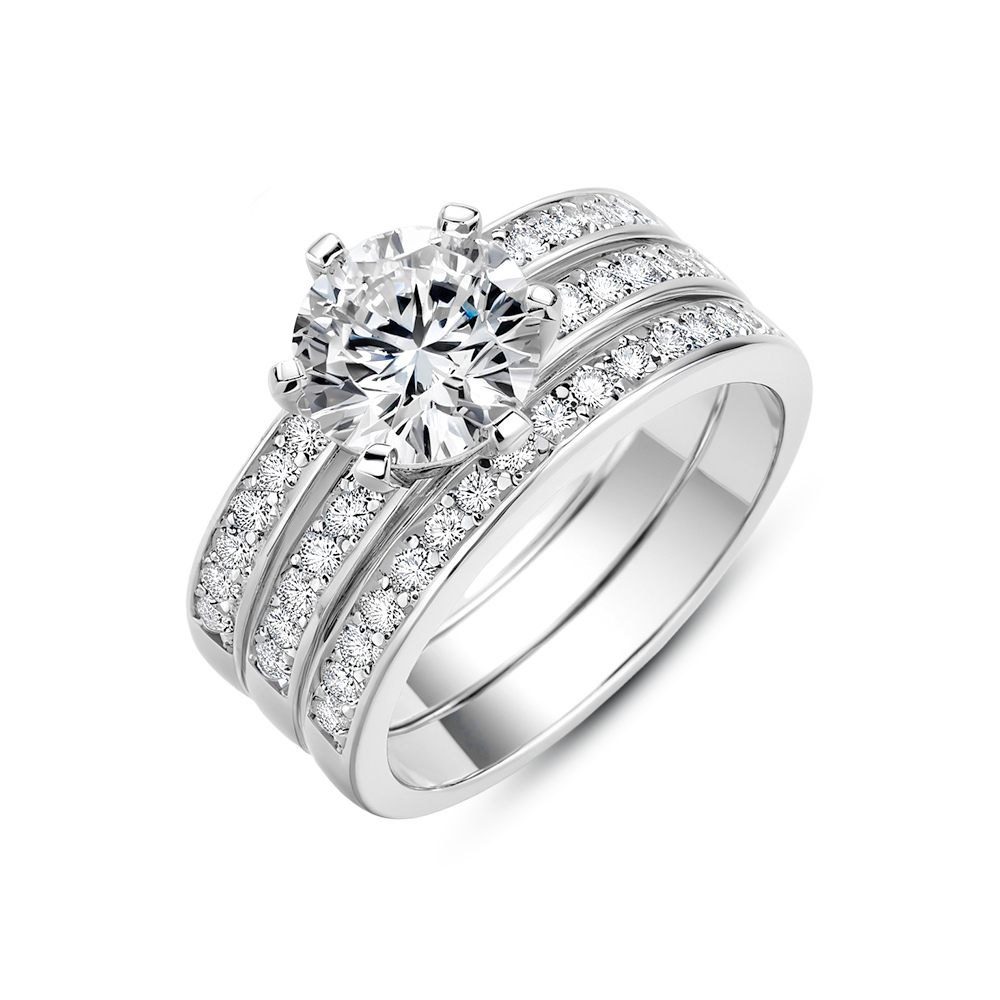 3-Piece Moissanite Eternity Ring Set