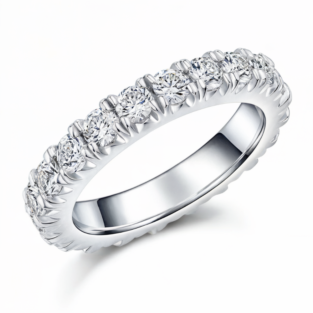 2.1CT Total Moissanite Eternity Band